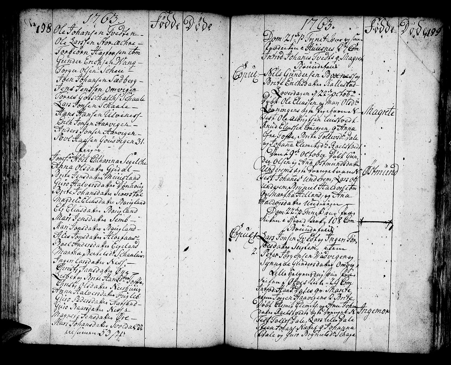 Kvinnherad sokneprestembete, AV/SAB-A-76401/H/Haa: Parish register (official) no. A 3, 1754-1777, p. 198-199