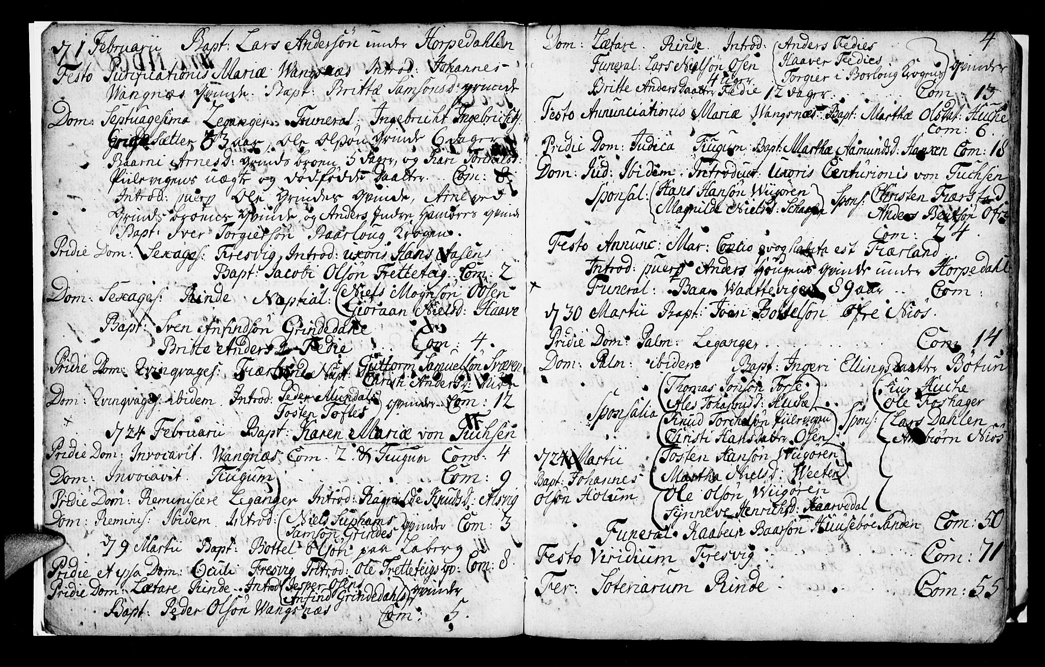 Leikanger sokneprestembete, AV/SAB-A-81001/H/Haa/Haaa/L0002: Parish register (official) no. A 2, 1735-1756, p. 4