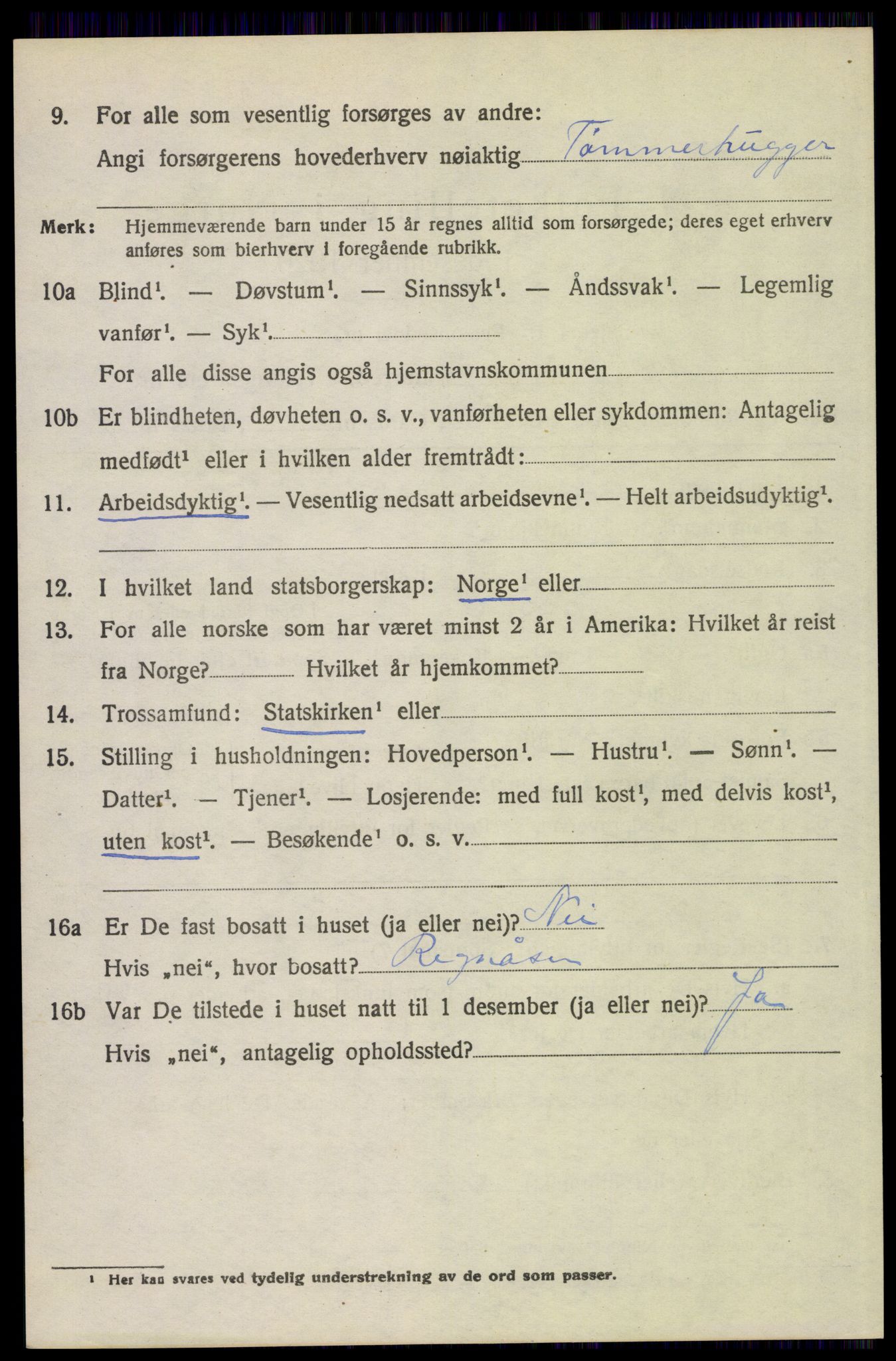 SAH, 1920 census for Trysil, 1920, p. 3182