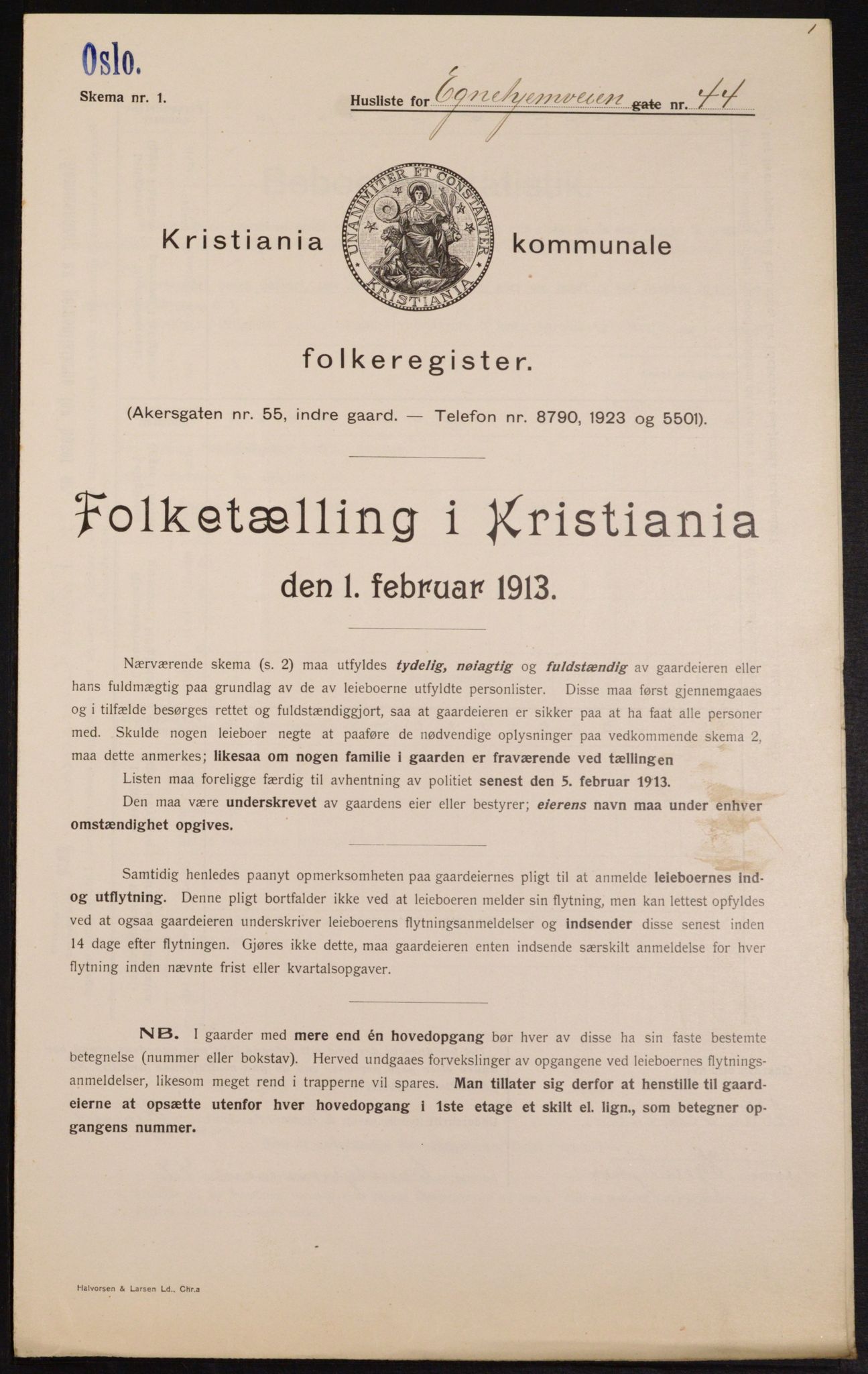 OBA, Municipal Census 1913 for Kristiania, 1913, p. 19039