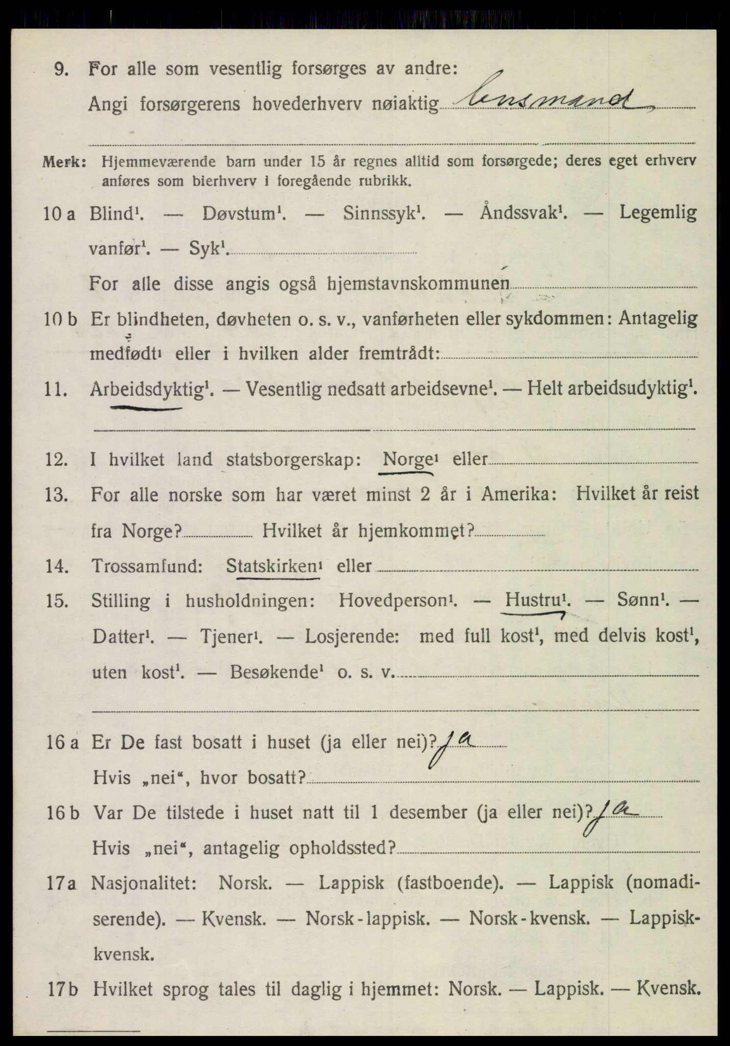 SAT, 1920 census for Brønnøy, 1920, p. 5861