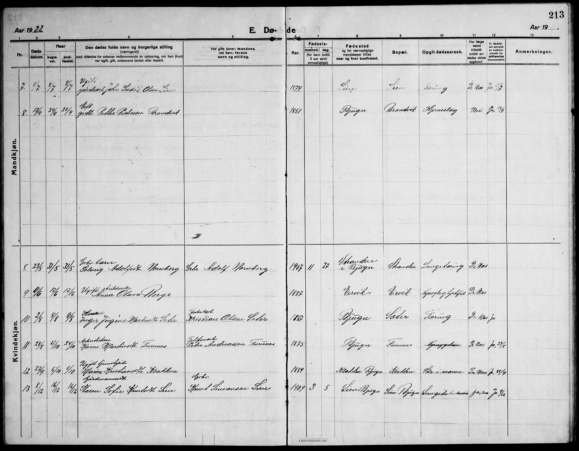 Ministerialprotokoller, klokkerbøker og fødselsregistre - Sør-Trøndelag, SAT/A-1456/651/L0648: Parish register (copy) no. 651C02, 1915-1945, p. 213