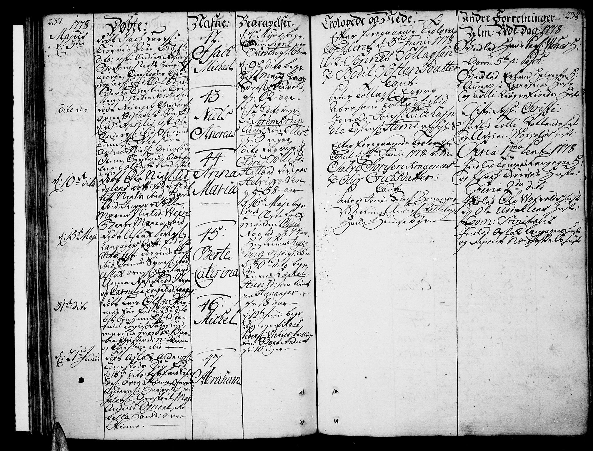 Lista sokneprestkontor, SAK/1111-0027/F/Fa/L0004: Parish register (official) no. A 4, 1768-1794, p. 237-238