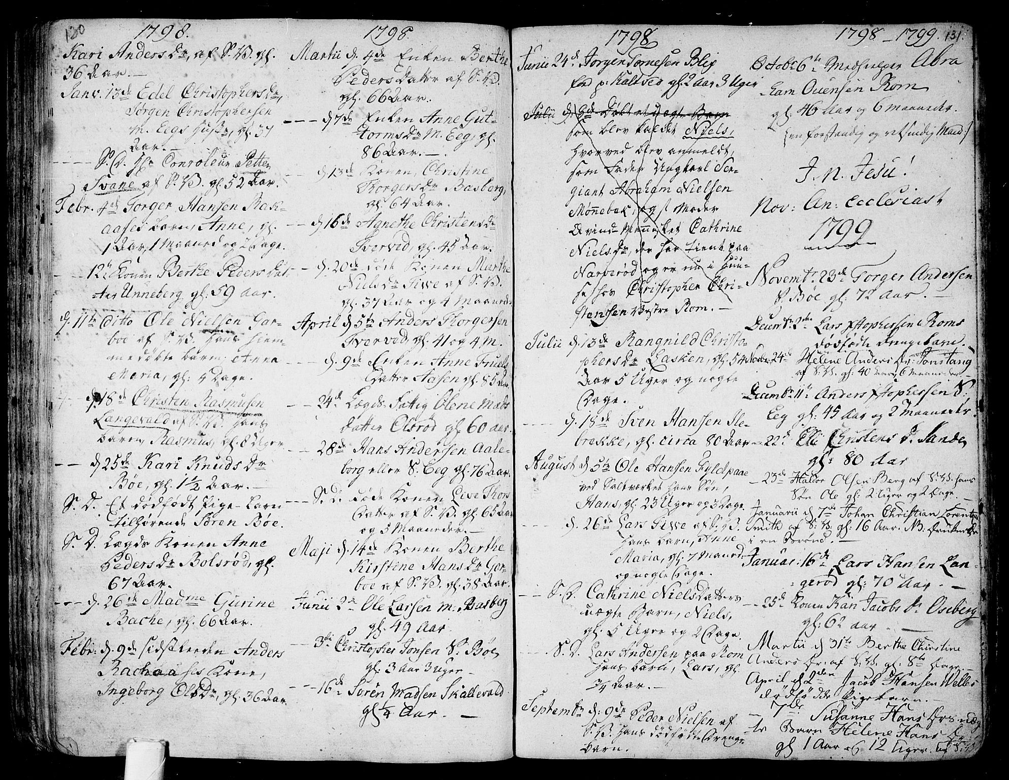 Sem kirkebøker, SAKO/A-5/F/Fb/L0003: Parish register (official) no. II 3, 1792-1814, p. 130-131