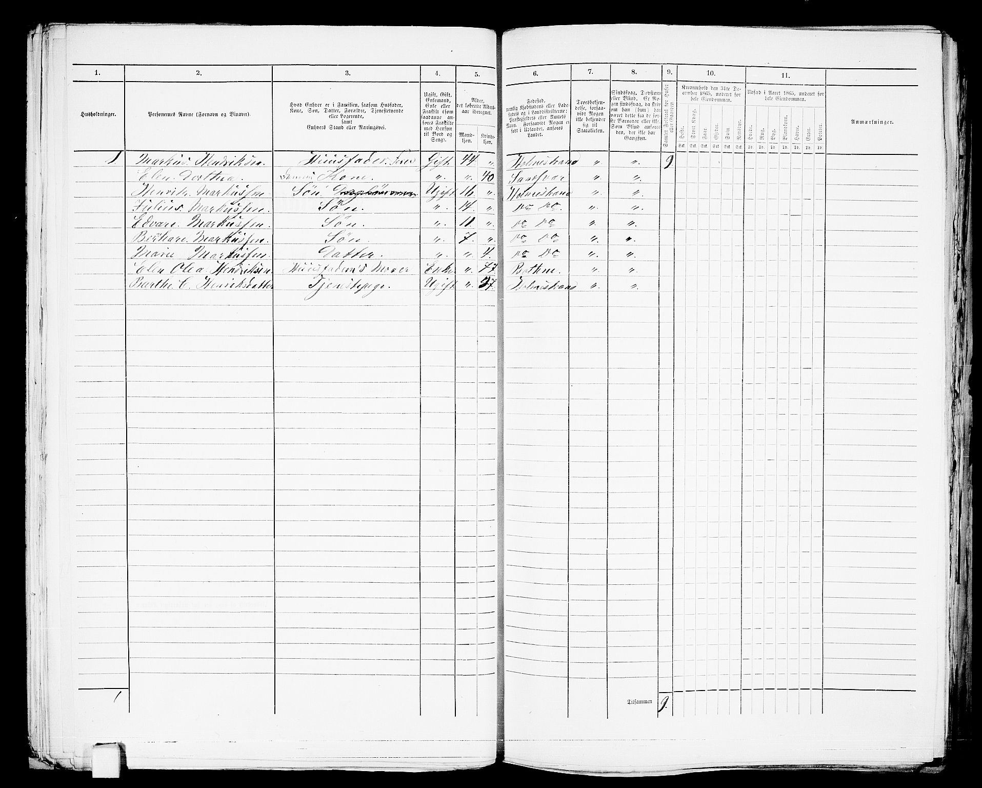 RA, 1865 census for Botne/Holmestrand, 1865, p. 49