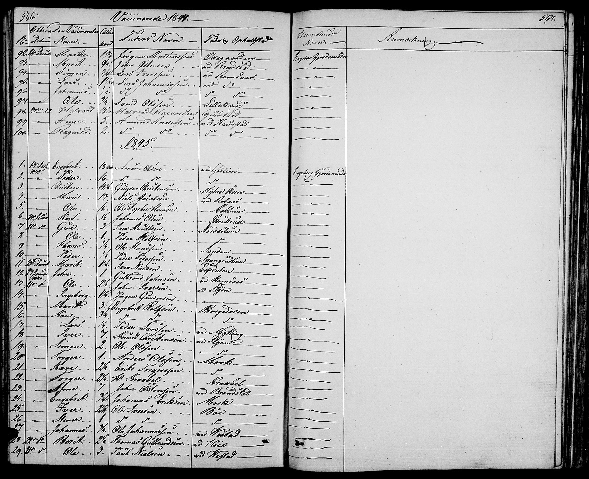 Ringebu prestekontor, SAH/PREST-082/H/Ha/Hab/L0002: Parish register (copy) no. 2, 1839-1853, p. 566-567