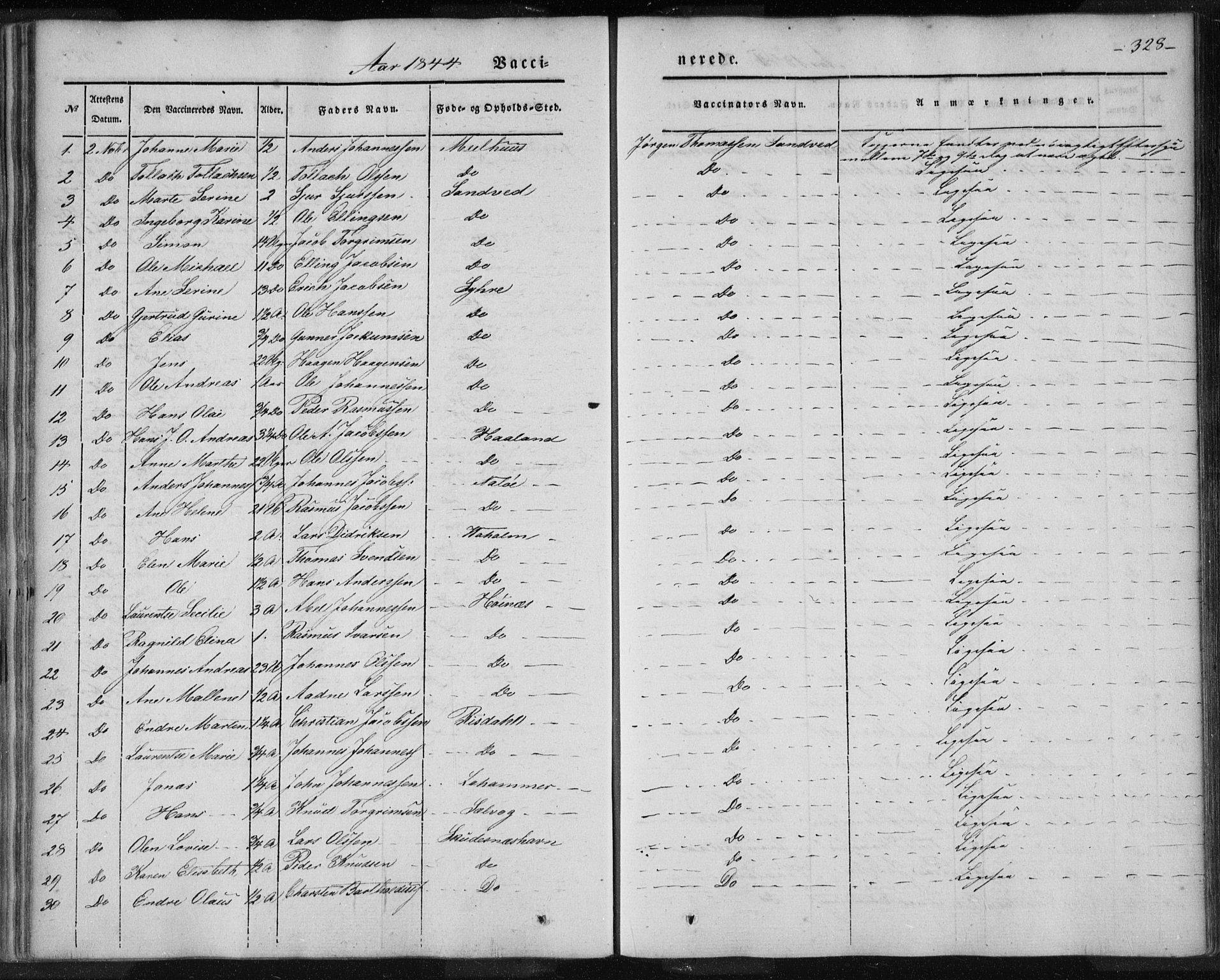 Skudenes sokneprestkontor, SAST/A -101849/H/Ha/Haa/L0003: Parish register (official) no. A 2.2, 1841-1846, p. 328
