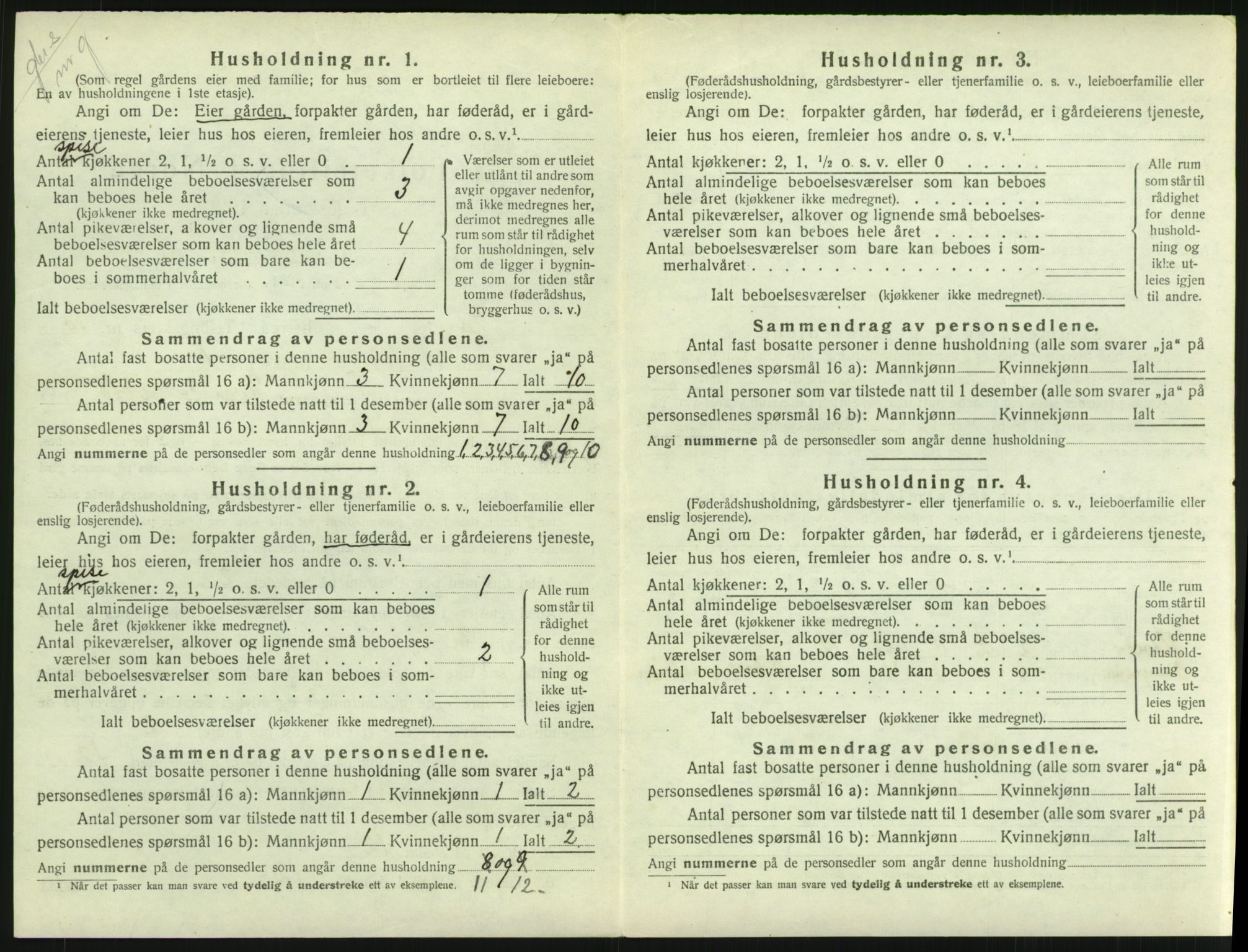 SAH, 1920 census for Lom, 1920, p. 923