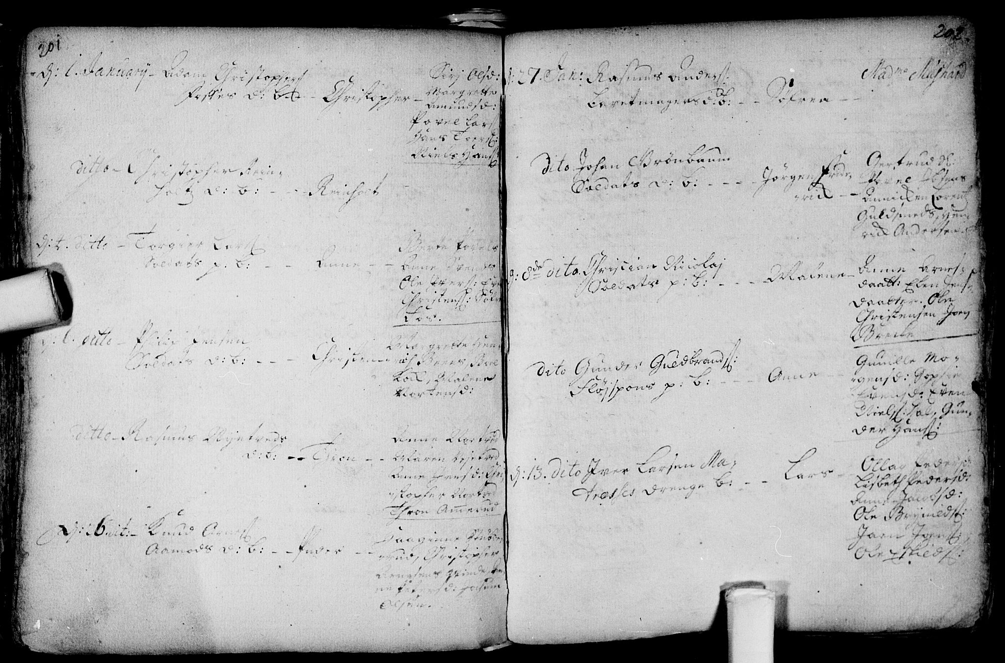 Aker prestekontor kirkebøker, AV/SAO-A-10861/F/L0002: Parish register (official) no. 2, 1714-1720, p. 201-202