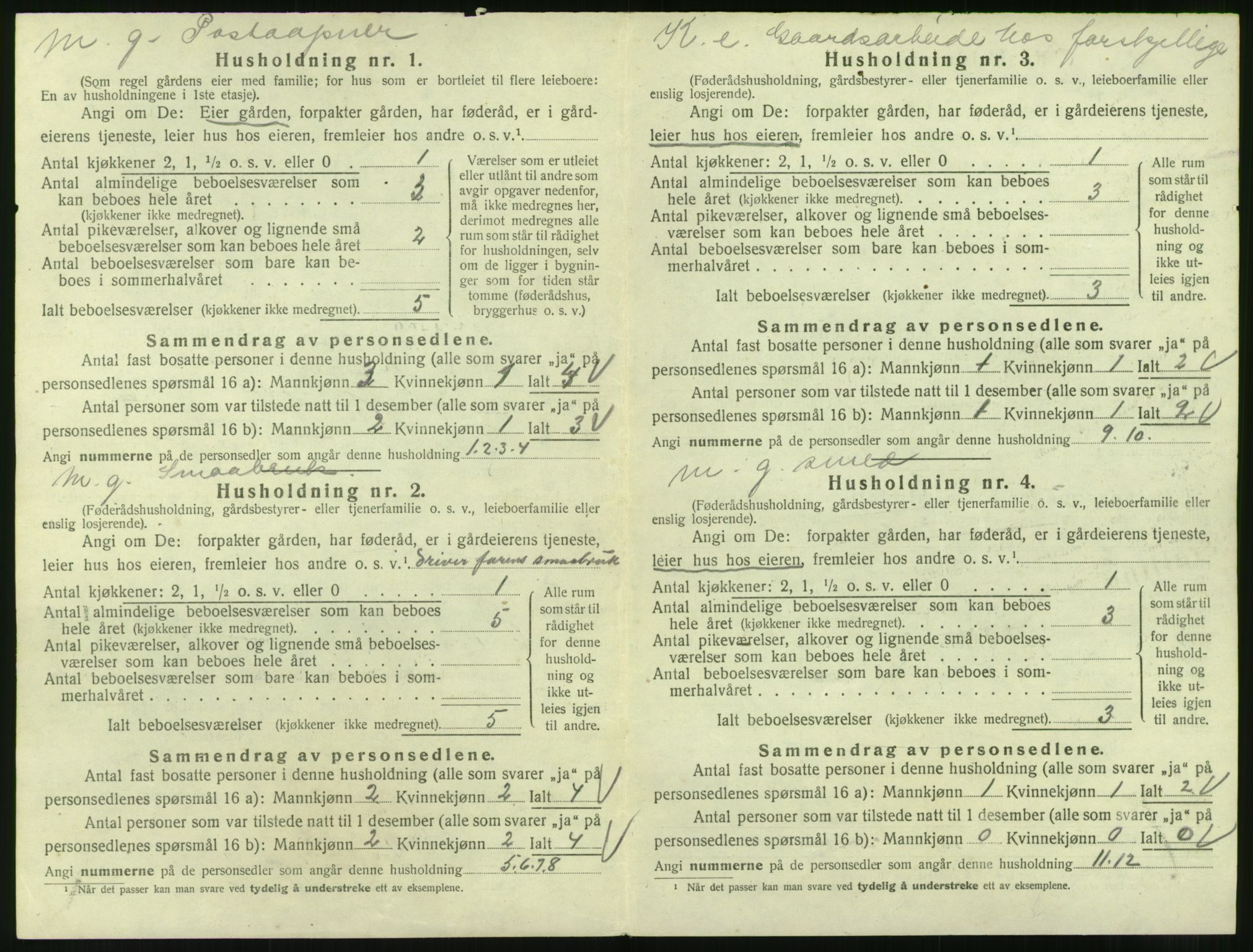 SAT, 1920 census for Veøy, 1920, p. 530
