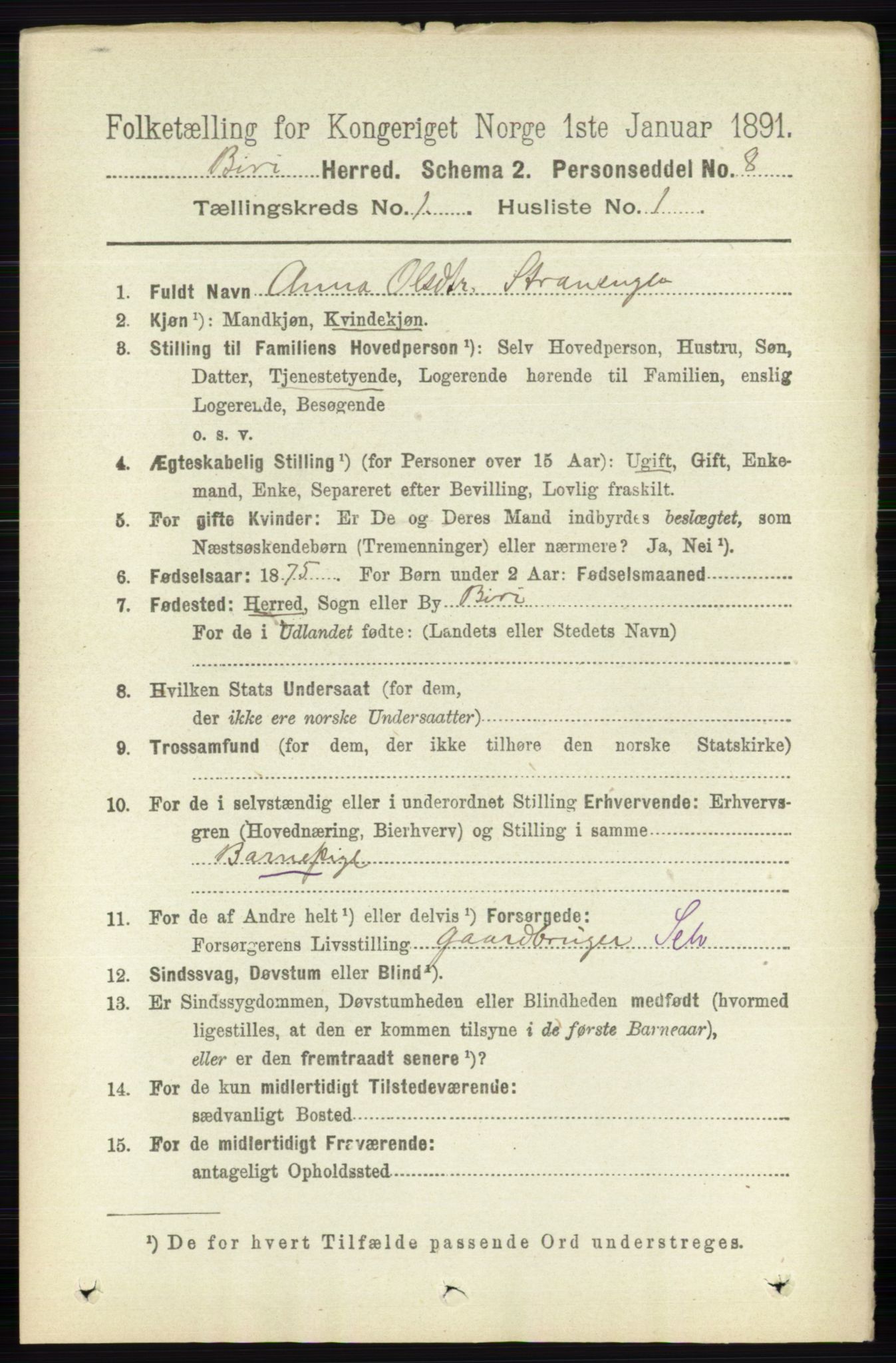 RA, 1891 census for 0525 Biri, 1891, p. 114