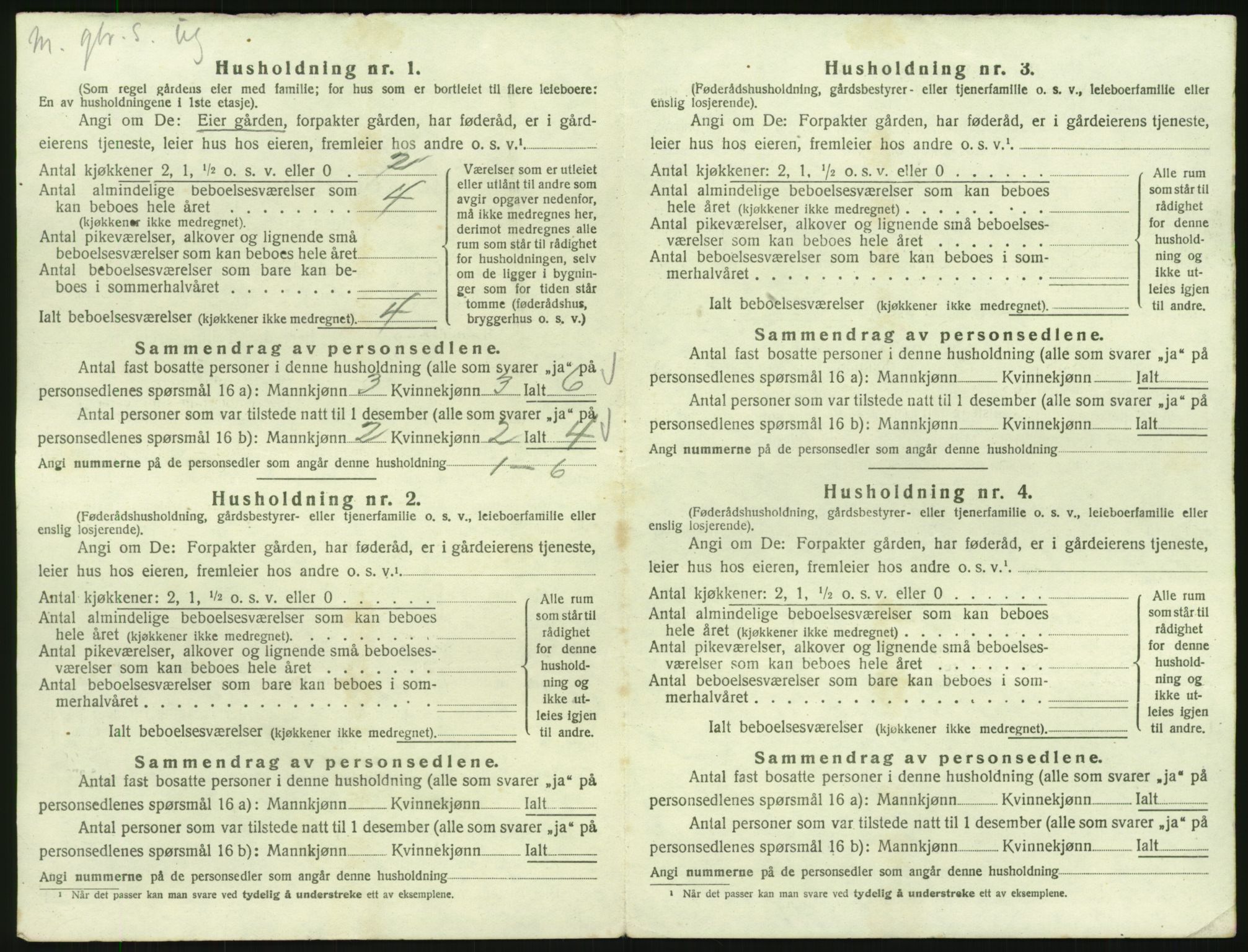 SAH, 1920 census for Tynset, 1920, p. 1535
