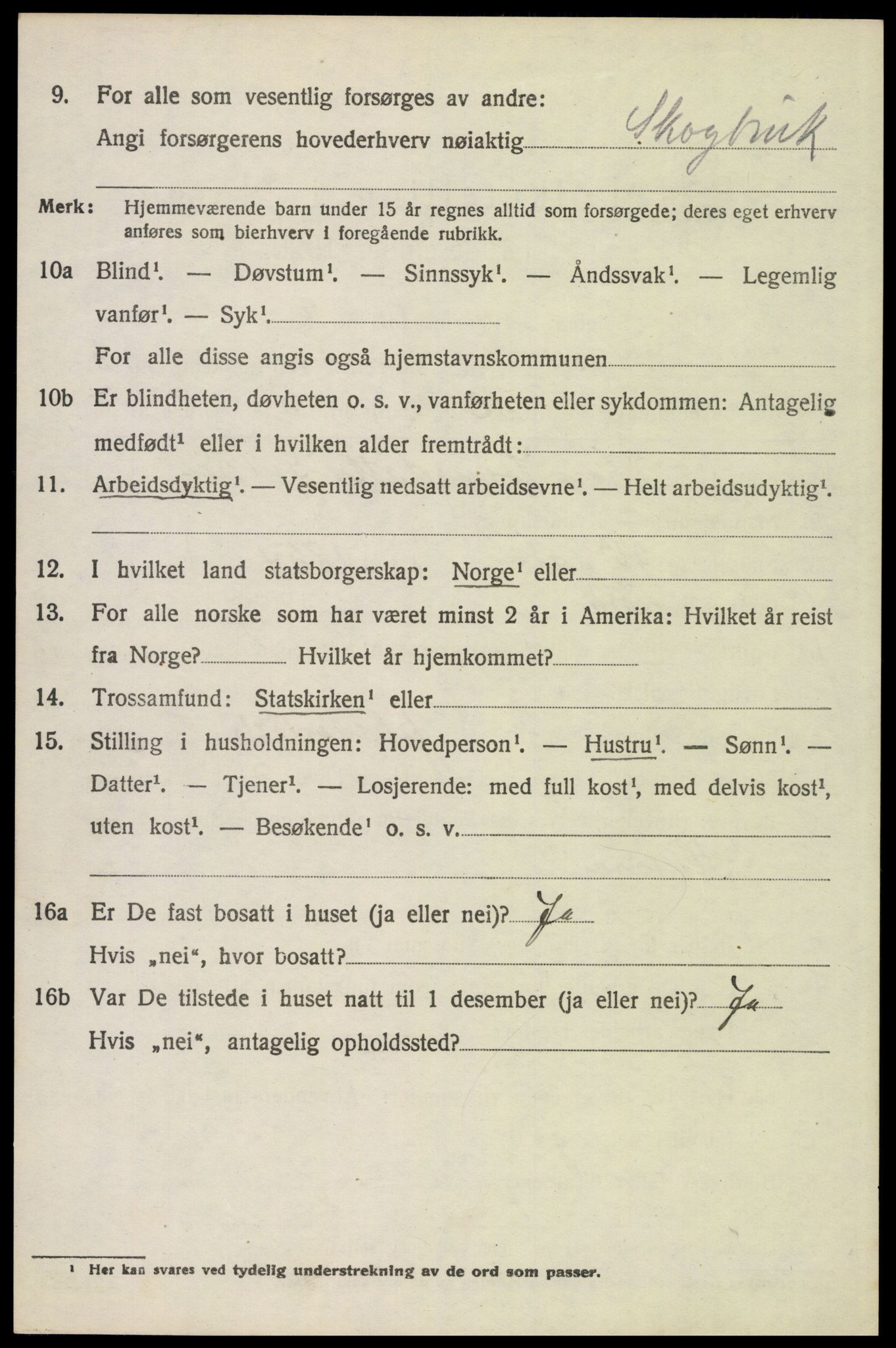 SAH, 1920 census for Trysil, 1920, p. 4068