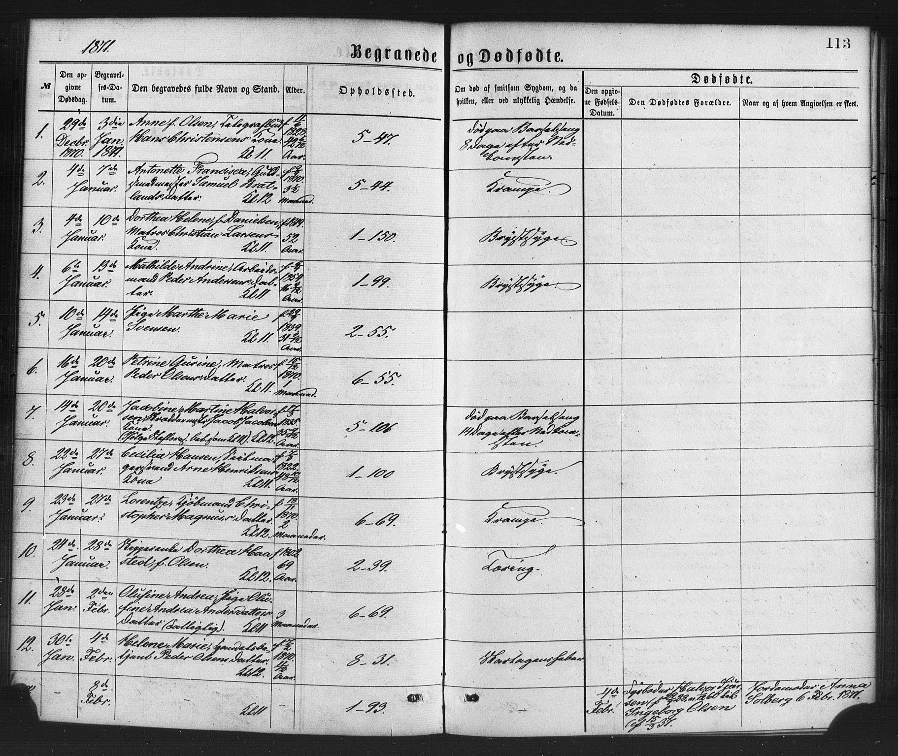 Nykirken Sokneprestembete, SAB/A-77101/H/Haa/L0043: Parish register (official) no. E 3, 1869-1882, p. 113
