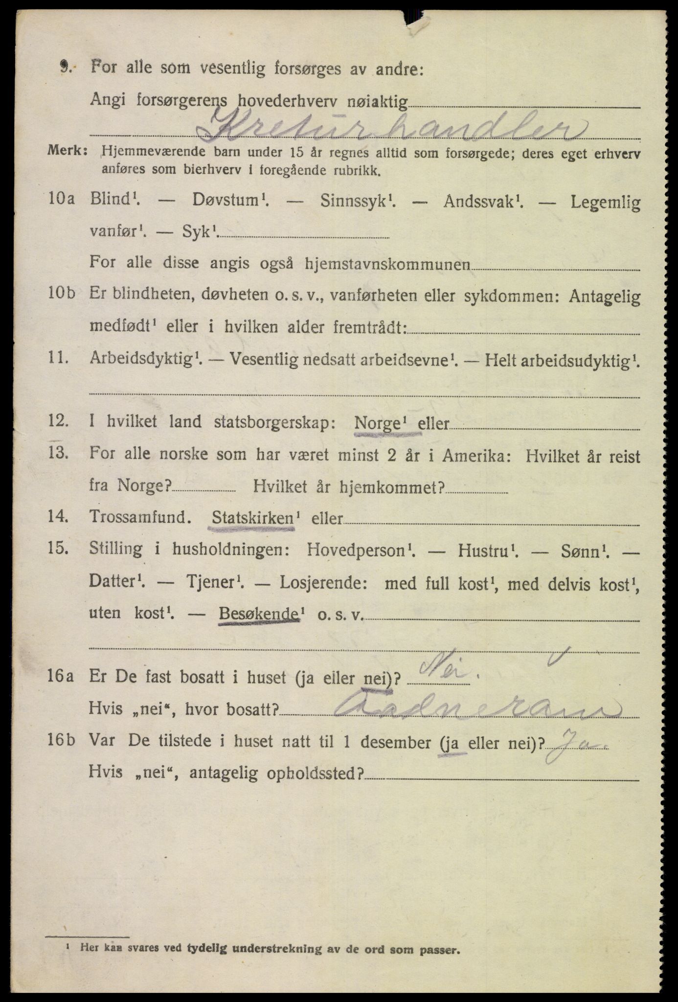 SAK, 1920 census for Øvre Sirdal, 1920, p. 532