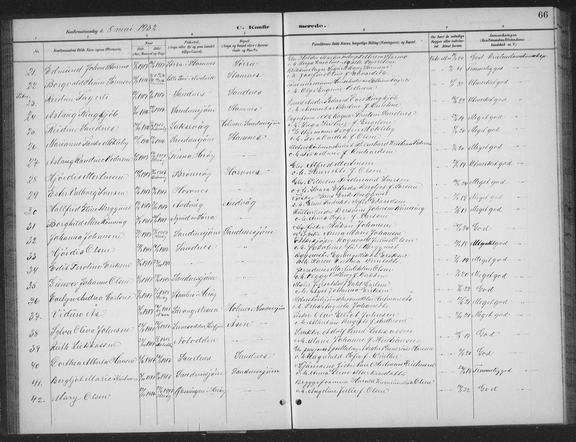 Ministerialprotokoller, klokkerbøker og fødselsregistre - Nordland, AV/SAT-A-1459/831/L0479: Parish register (copy) no. 831C06, 1897-1936, p. 66