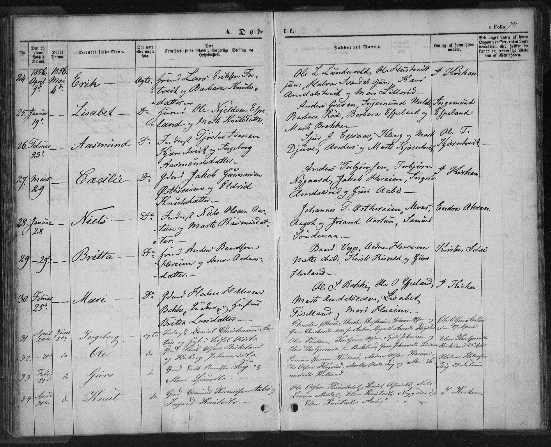 Sand sokneprestkontor, AV/SAST-A-101848/01/III/L0002: Parish register (official) no. A 2, 1838-1859, p. 79