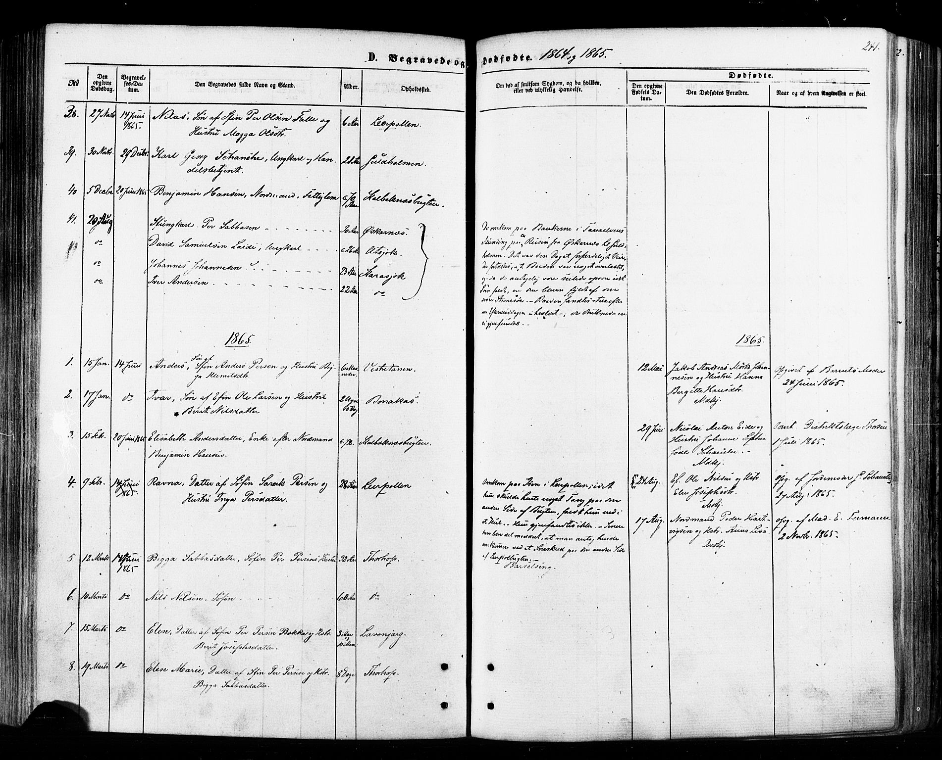 Tana sokneprestkontor, SATØ/S-1334/H/Ha/L0002kirke: Parish register (official) no. 2 /1, 1861-1877, p. 241