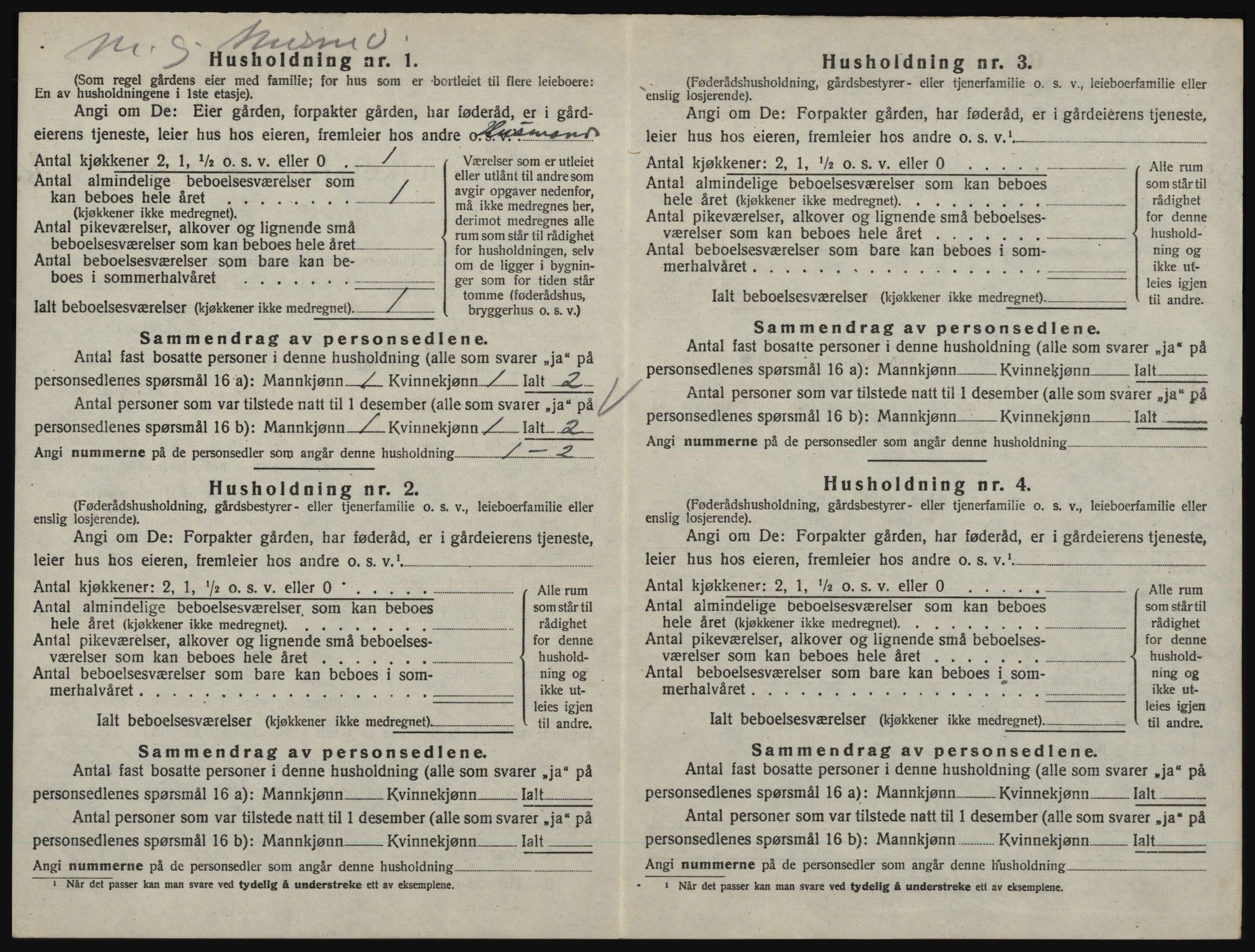 SAO, 1920 census for Aremark, 1920, p. 188