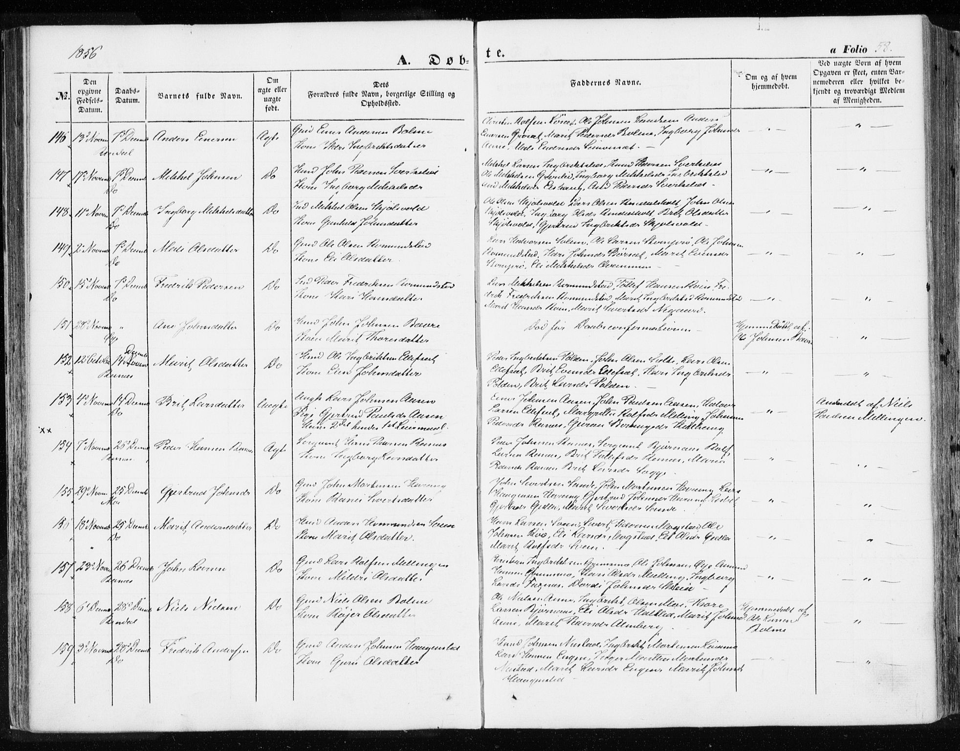 Ministerialprotokoller, klokkerbøker og fødselsregistre - Møre og Romsdal, AV/SAT-A-1454/595/L1044: Parish register (official) no. 595A06, 1852-1863, p. 58