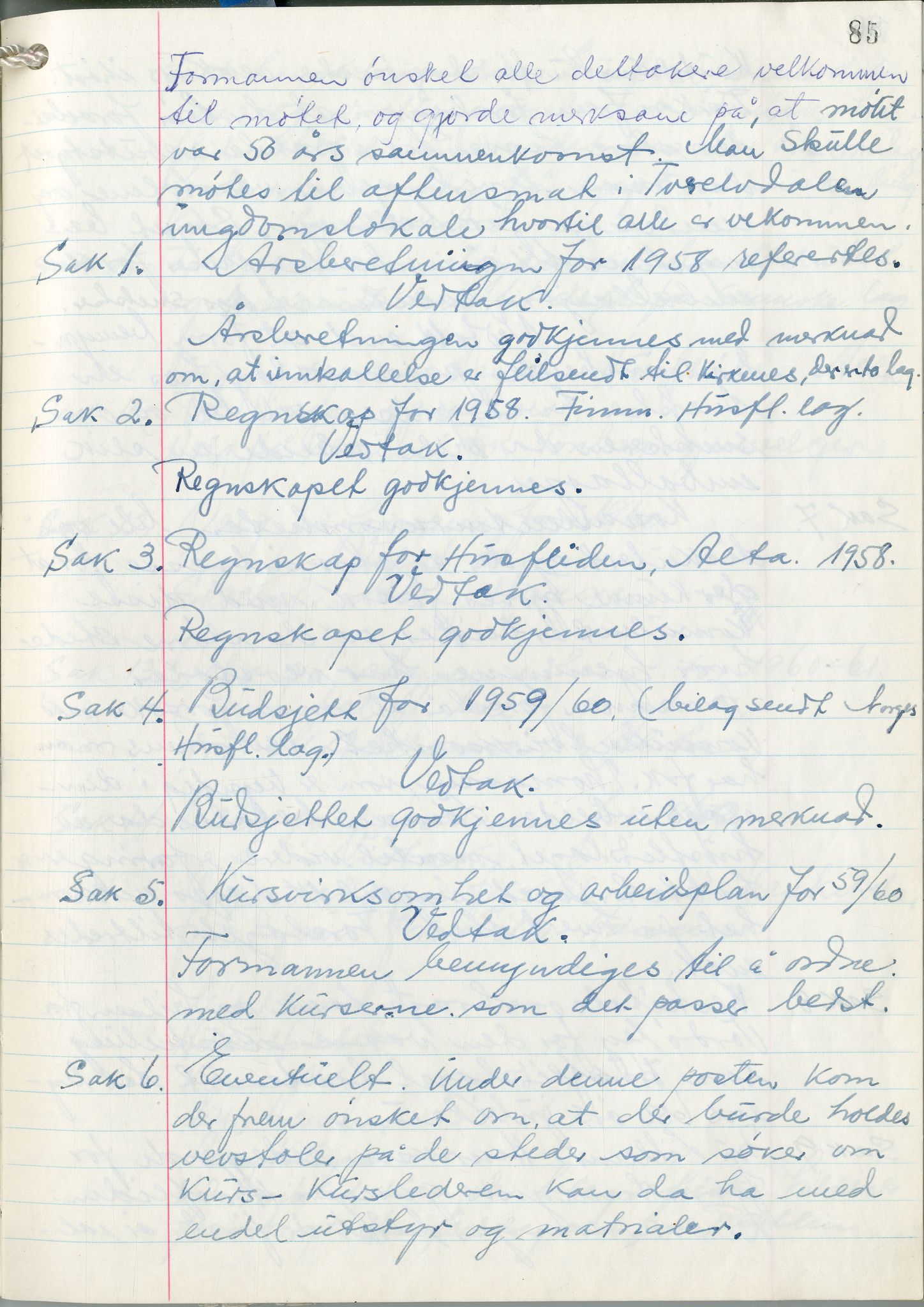 Finnmark Husflidslag, FMFB/A-1134/A/L0001: Møtebok, 1948-1970, p. 87