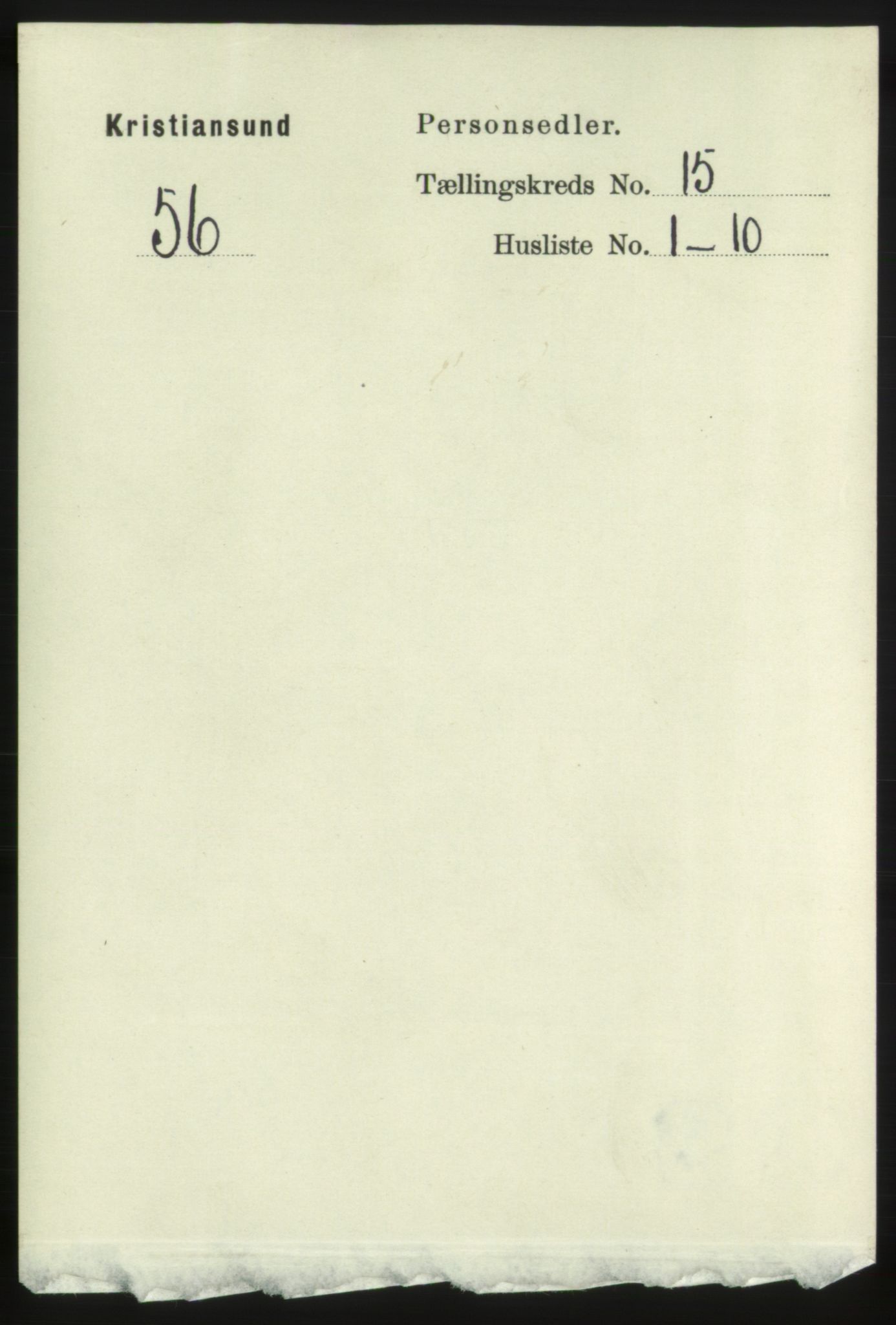 RA, 1891 census for 1503 Kristiansund, 1891, p. 10598