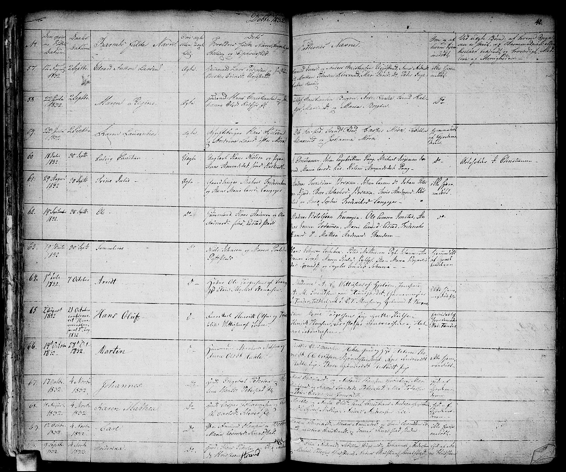 Vestby prestekontor Kirkebøker, SAO/A-10893/F/Fa/L0006: Parish register (official) no. I 6, 1827-1849, p. 42