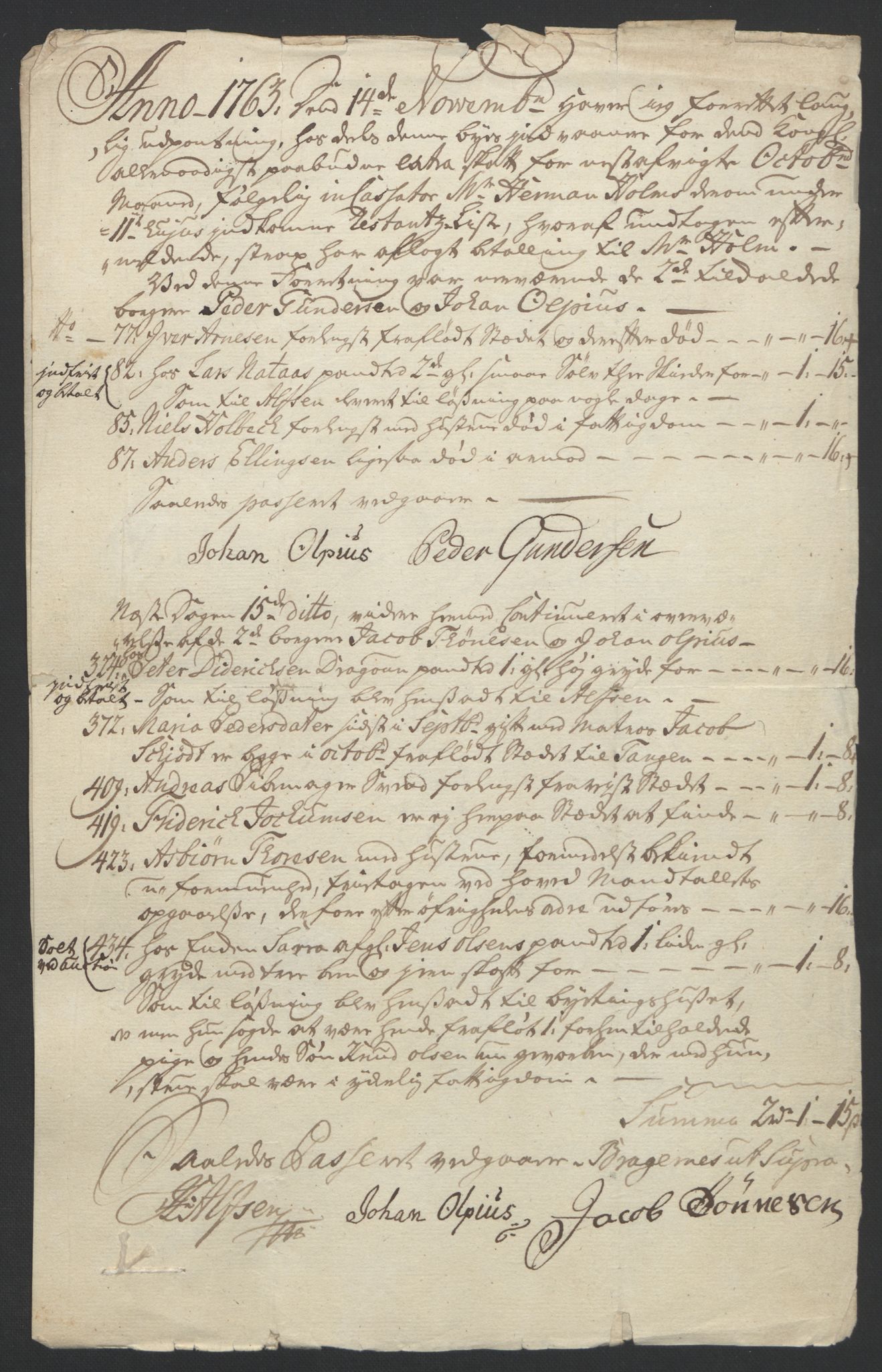 Rentekammeret inntil 1814, Reviderte regnskaper, Byregnskaper, AV/RA-EA-4066/R/Rf/L0119/0001: [F2] Kontribusjonsregnskap / Ekstraskatt, 1762-1767, p. 131