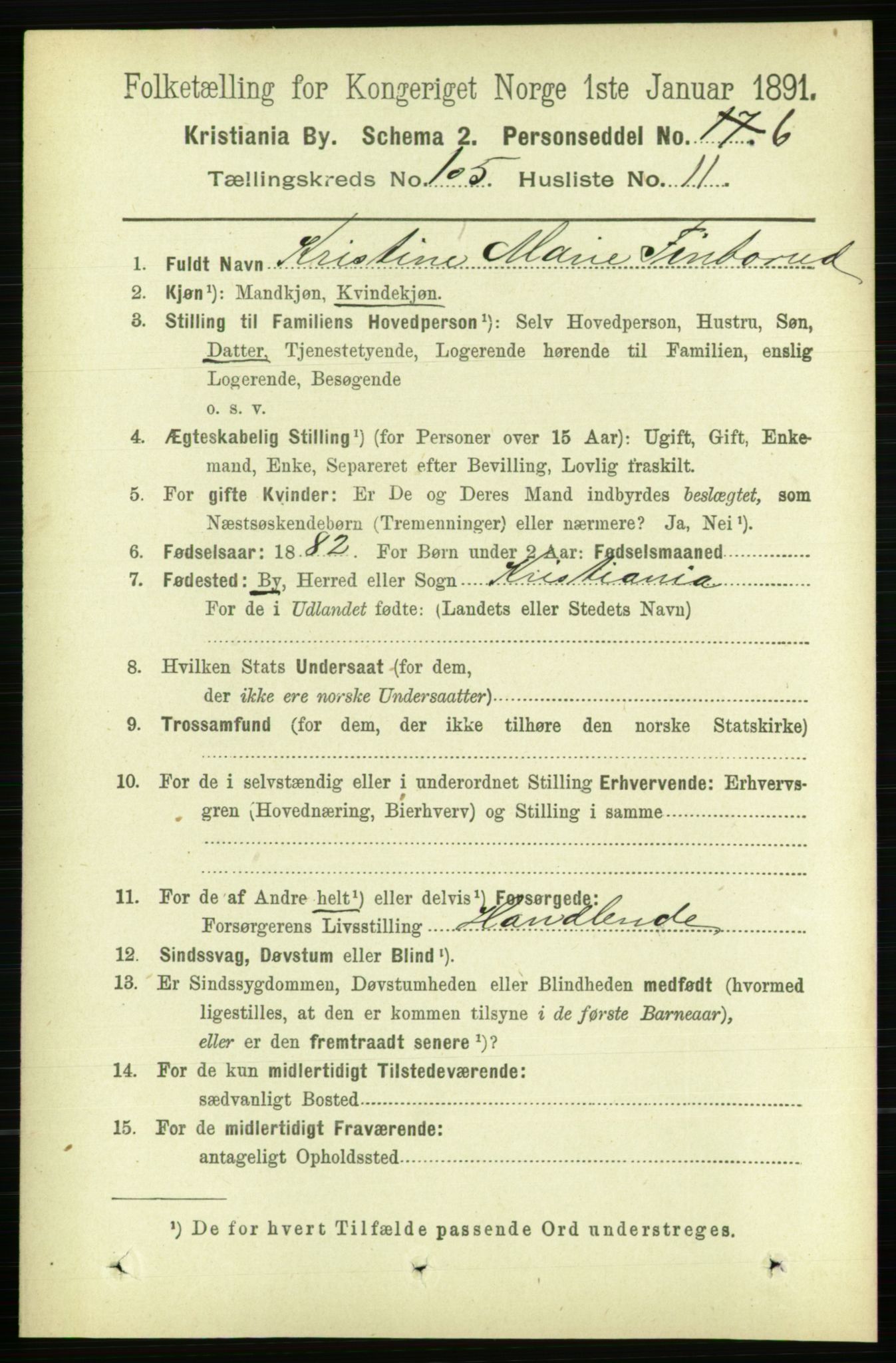 RA, 1891 census for 0301 Kristiania, 1891, p. 53401