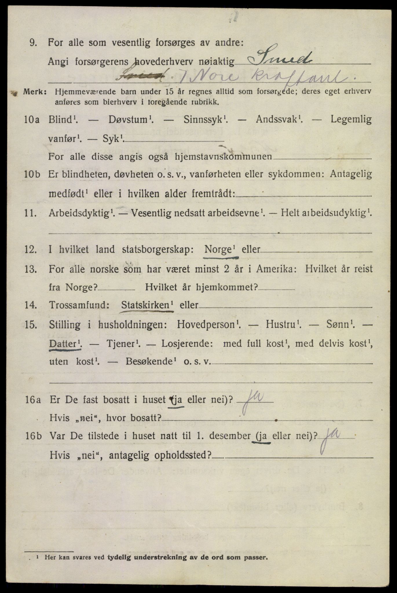 SAKO, 1920 census for Nore, 1920, p. 3983