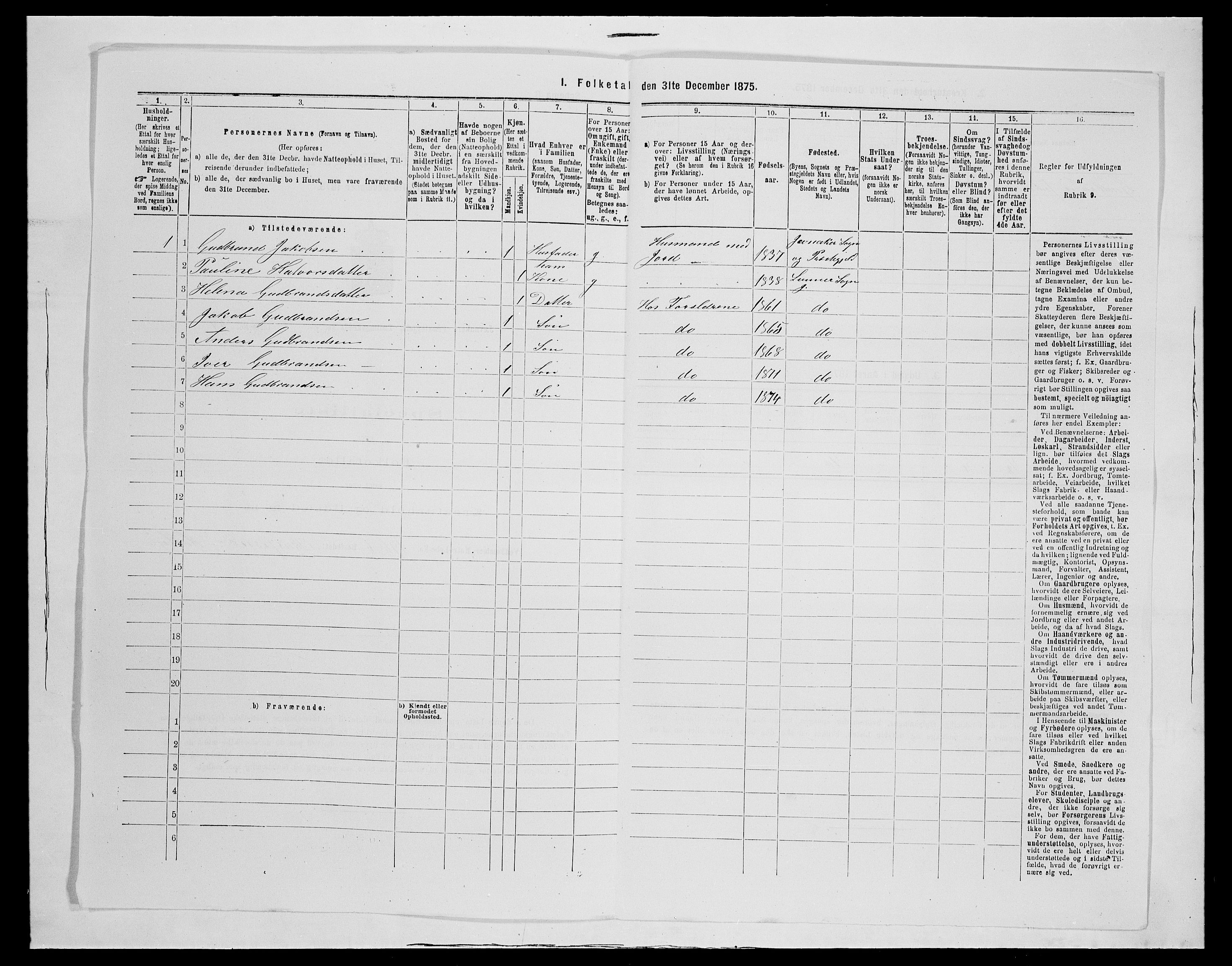 SAH, 1875 census for 0532P Jevnaker, 1875, p. 1138