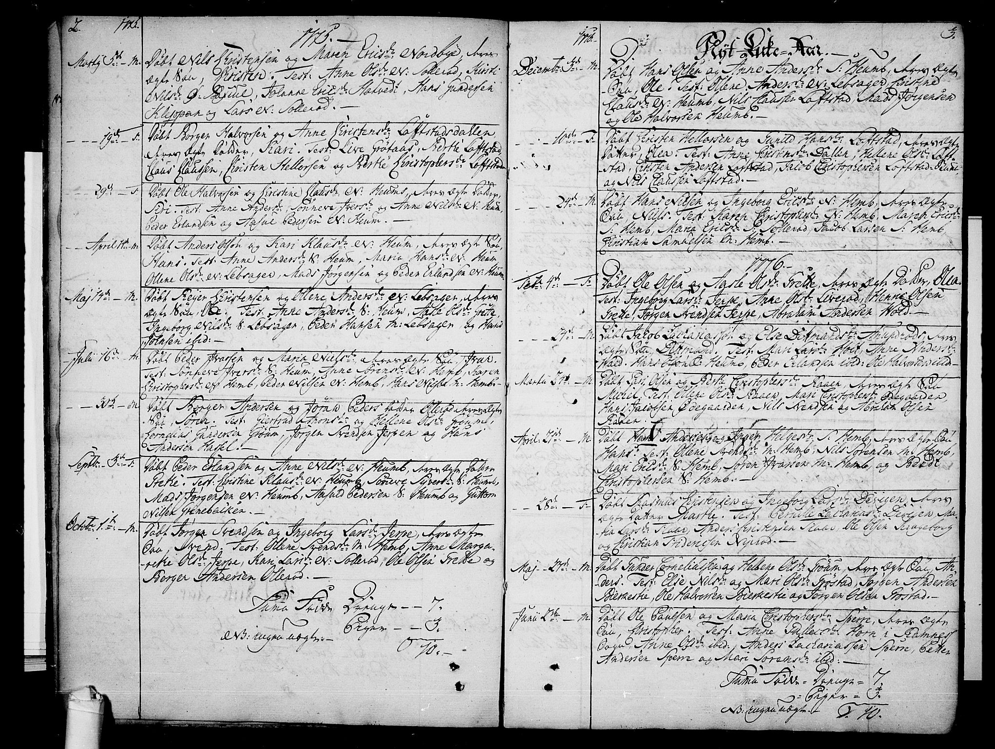 Våle kirkebøker, SAKO/A-334/F/Fb/L0001: Parish register (official) no. II 1, 1774-1814, p. 2-3