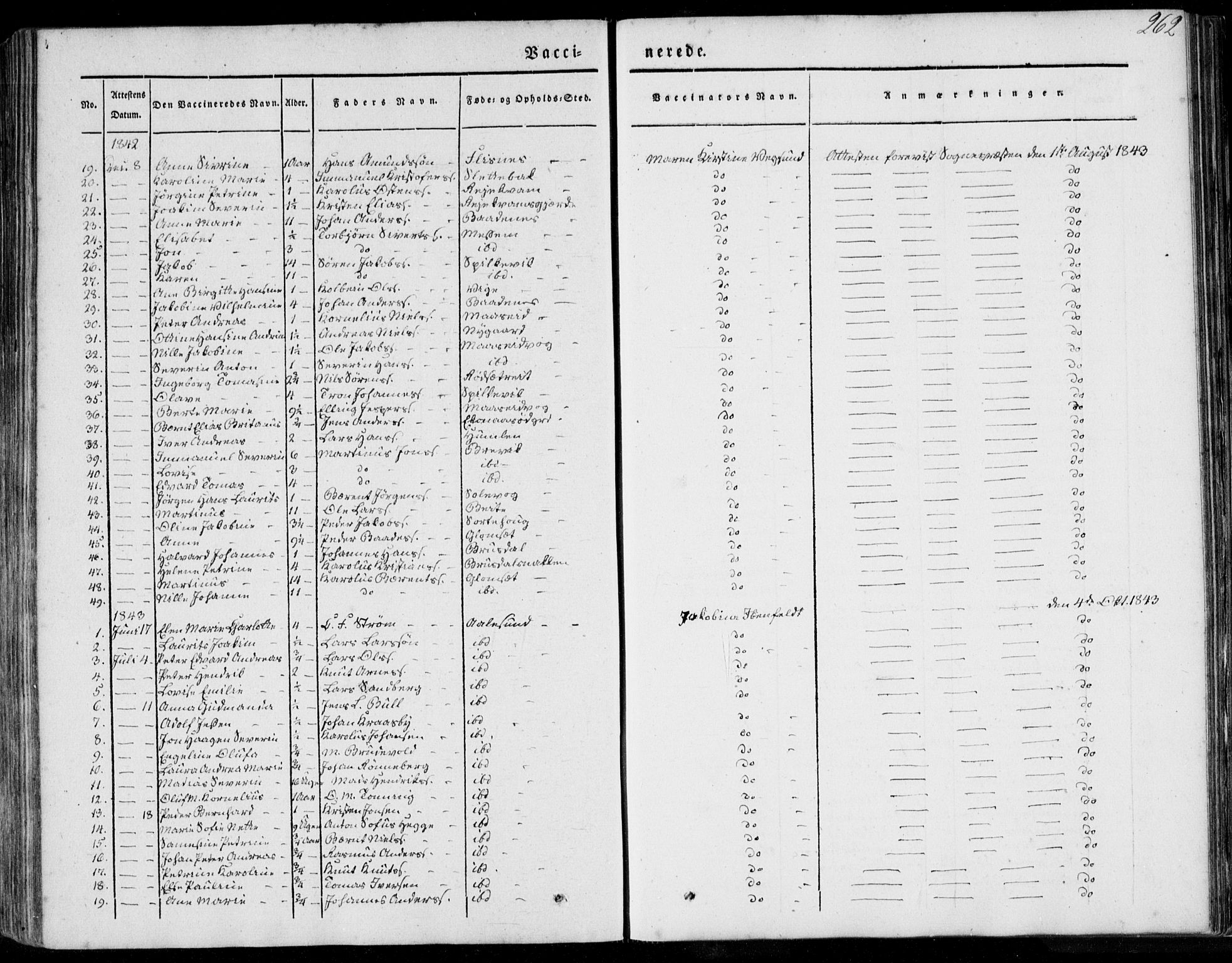 Ministerialprotokoller, klokkerbøker og fødselsregistre - Møre og Romsdal, SAT/A-1454/528/L0396: Parish register (official) no. 528A07, 1839-1847, p. 262