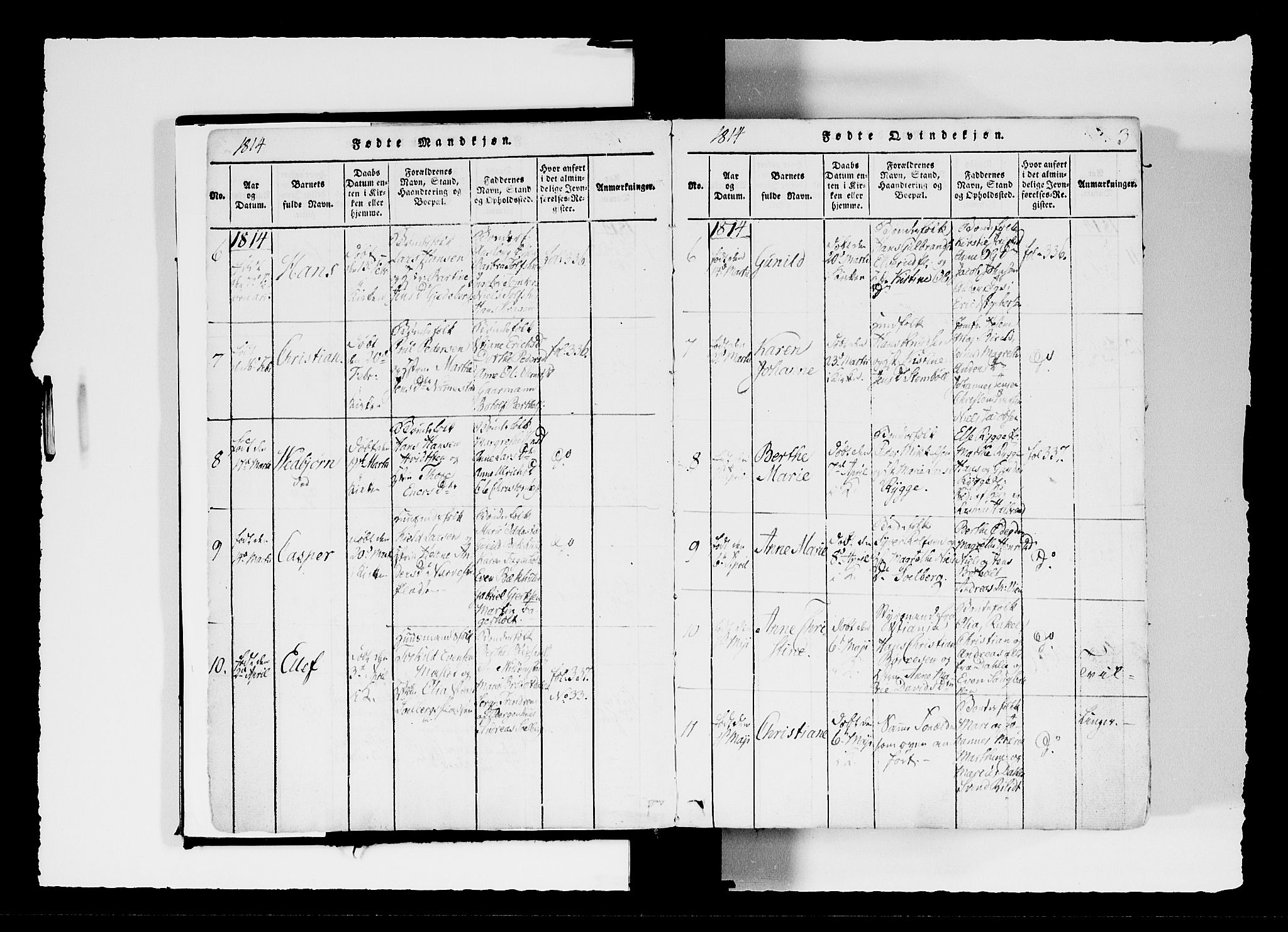 Hobøl prestekontor Kirkebøker, AV/SAO-A-2002/F/Fa/L0002: Parish register (official) no. I 2, 1814-1841, p. 3