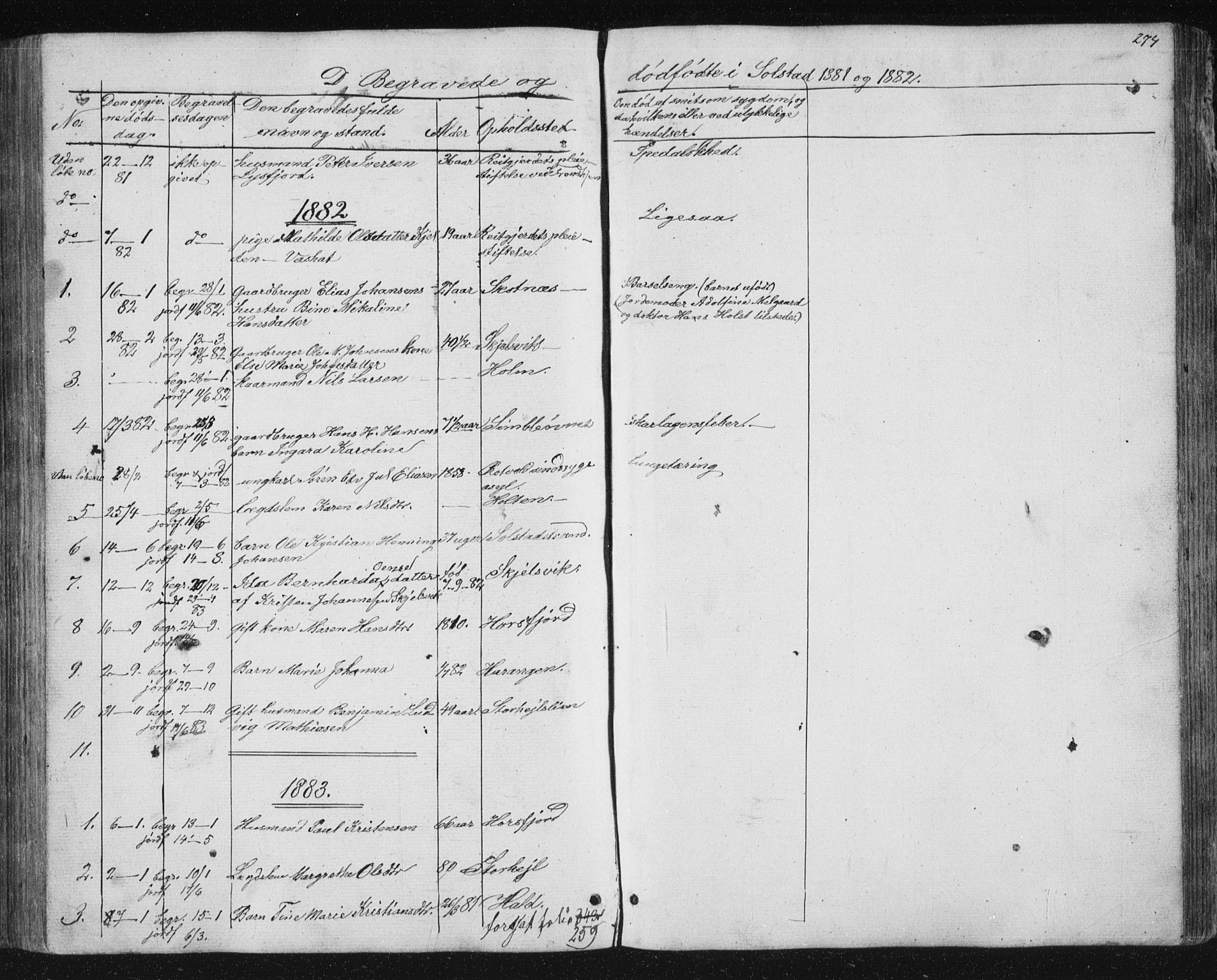 Ministerialprotokoller, klokkerbøker og fødselsregistre - Nordland, SAT/A-1459/810/L0159: Parish register (copy) no. 810C02 /2, 1863-1883, p. 274