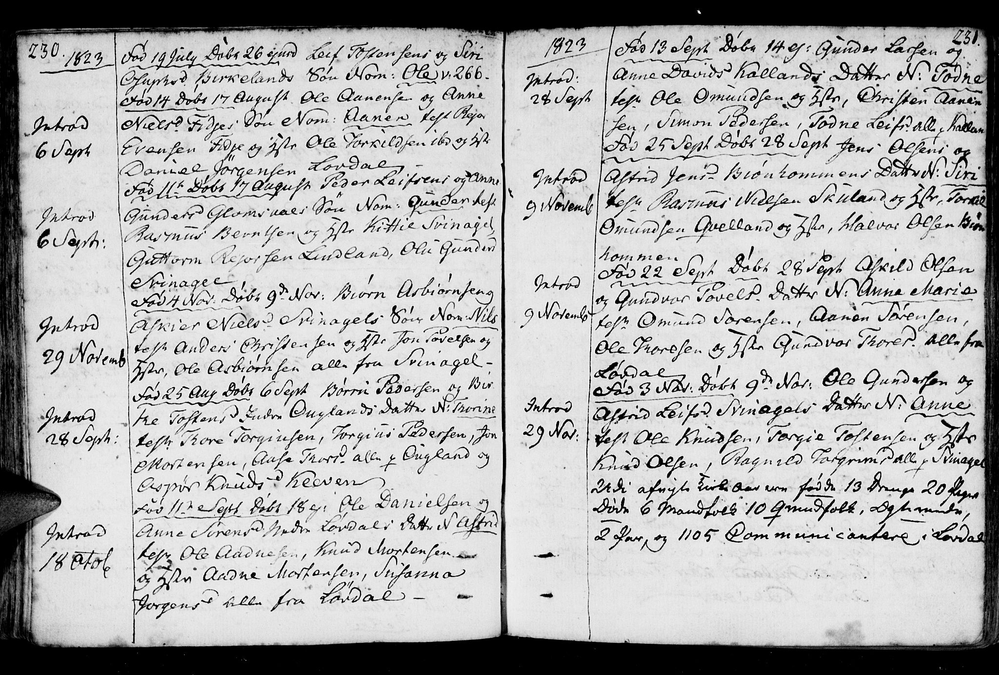 Holum sokneprestkontor, SAK/1111-0022/F/Fa/Fab/L0004: Parish register (official) no. A 4, 1774-1847, p. 230-231