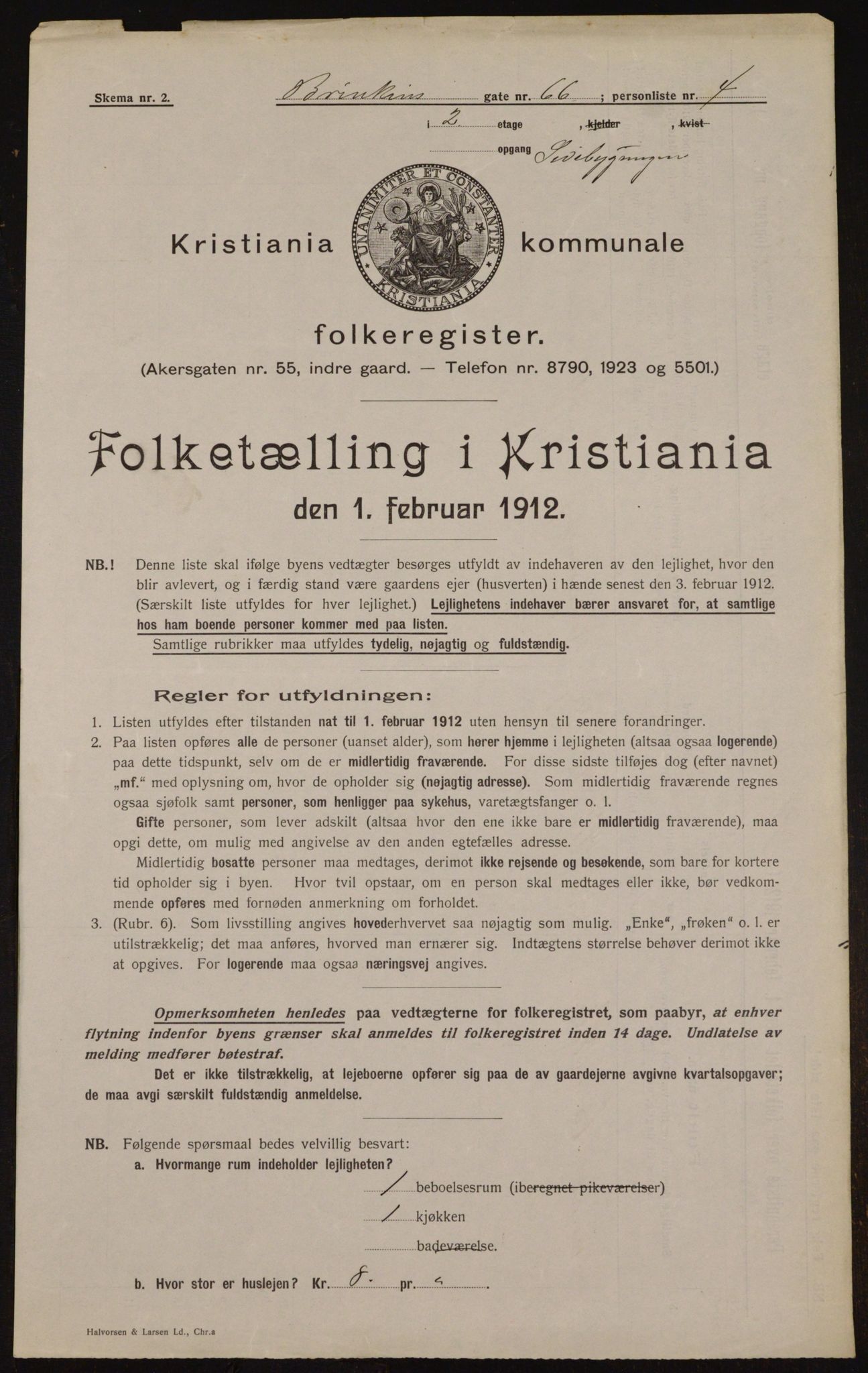 OBA, Municipal Census 1912 for Kristiania, 1912, p. 9013