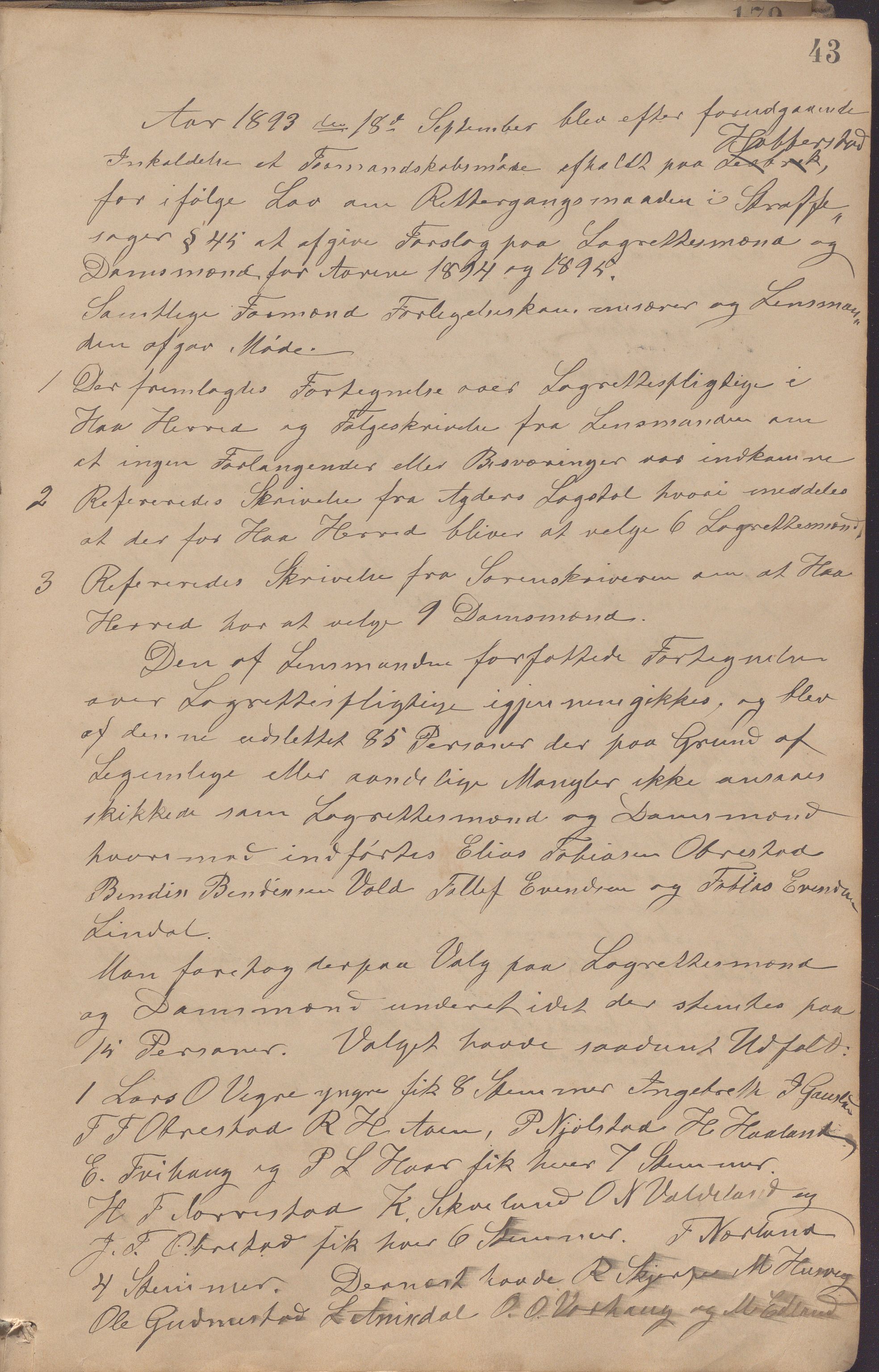 Nærbø kommune- Formannskapet, IKAR/K-101000/A/L0001: Møtebok, 1891-1905, p. 43a