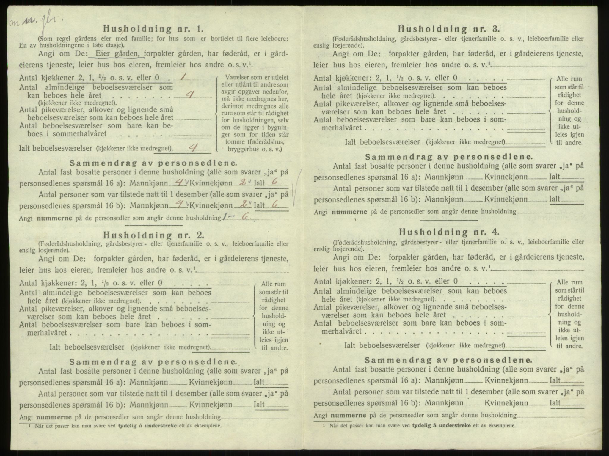 SAB, 1920 census for Breim, 1920, p. 67