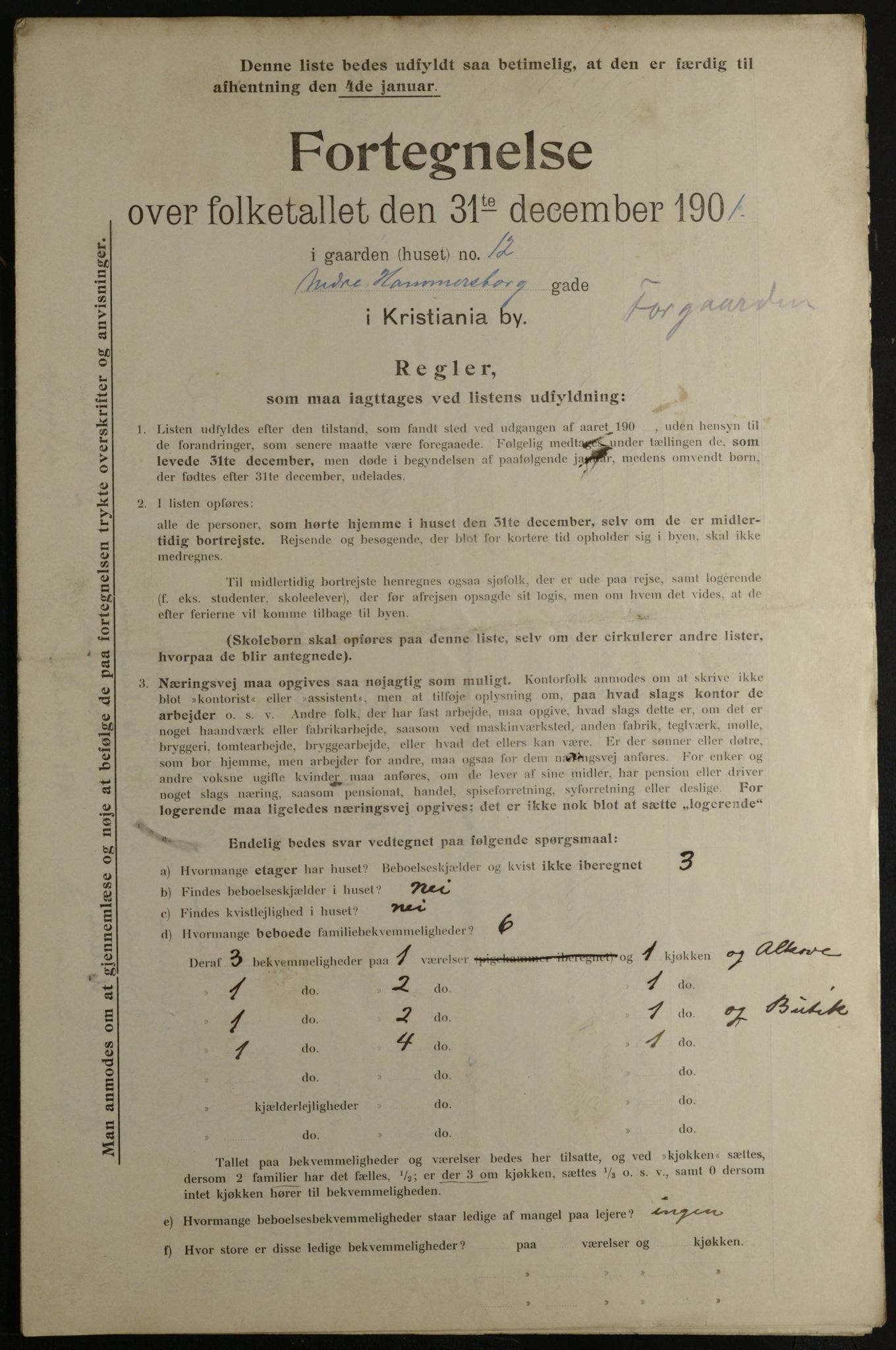 OBA, Municipal Census 1901 for Kristiania, 1901, p. 10639