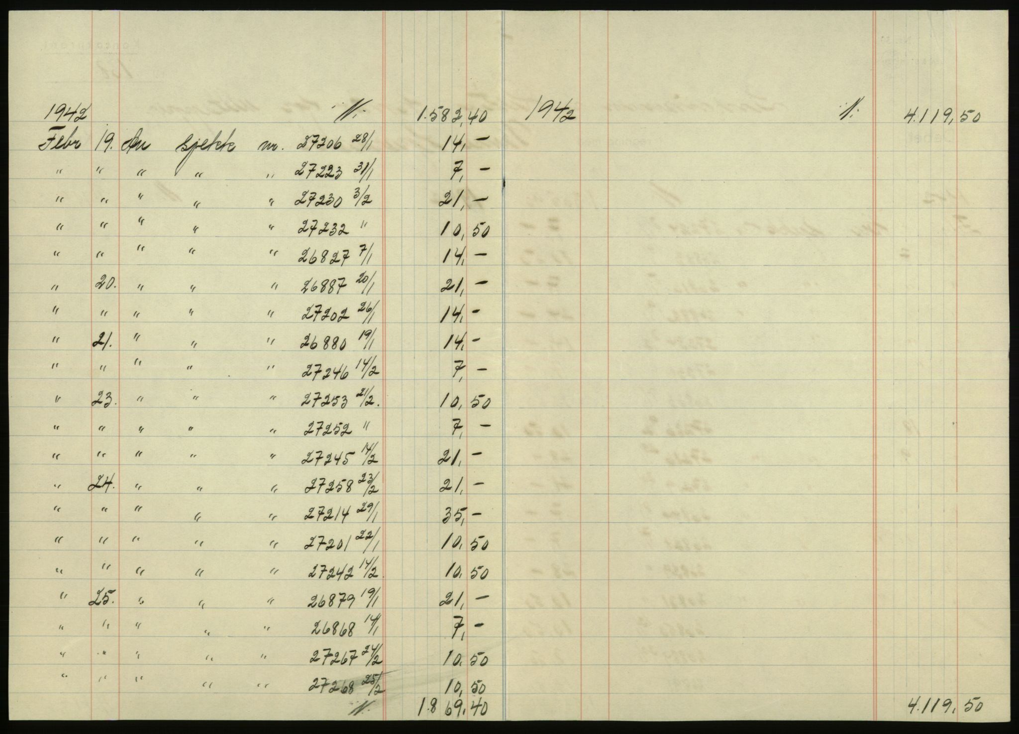 Forsvarsdepartementet, 10. kontor / Oppgjørskontoret, AV/RA-RAFA-1225/D/Db/L0180: Lista oppgjørskontor, 1942-1952, p. 1060