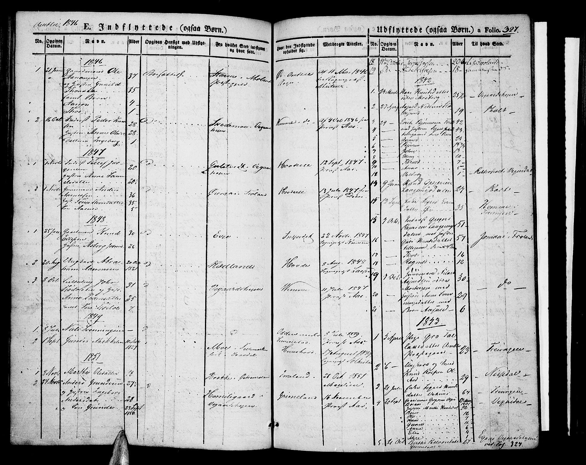 Åmli sokneprestkontor, AV/SAK-1111-0050/F/Fa/Fac/L0007: Parish register (official) no. A 7 /1, 1829-1851, p. 327