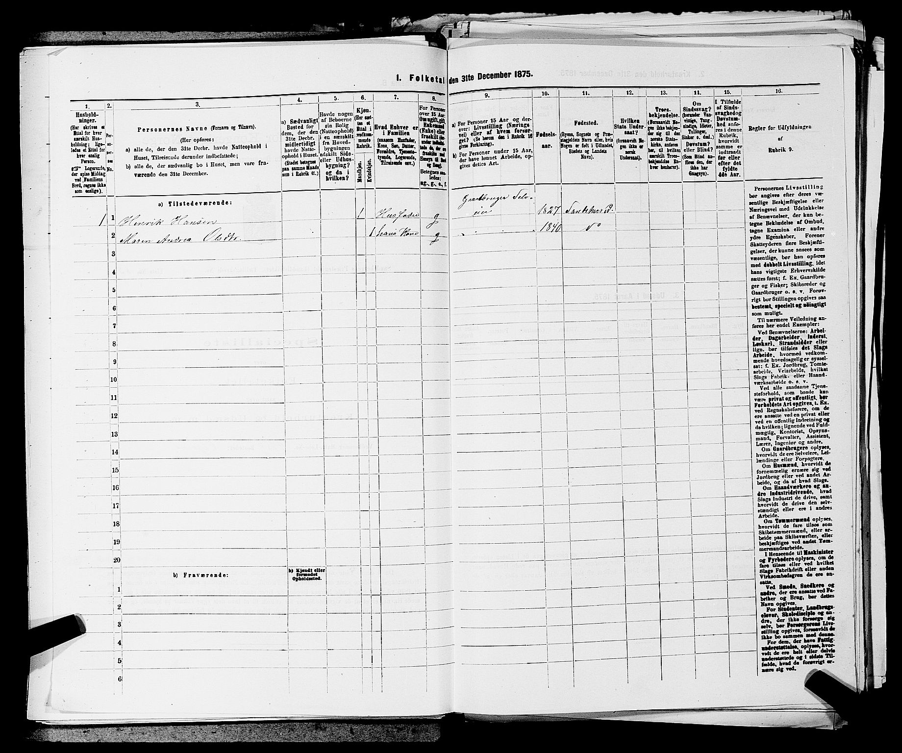 SAKO, 1875 census for 0724L Sandeherred/Sandeherred, 1875, p. 1436