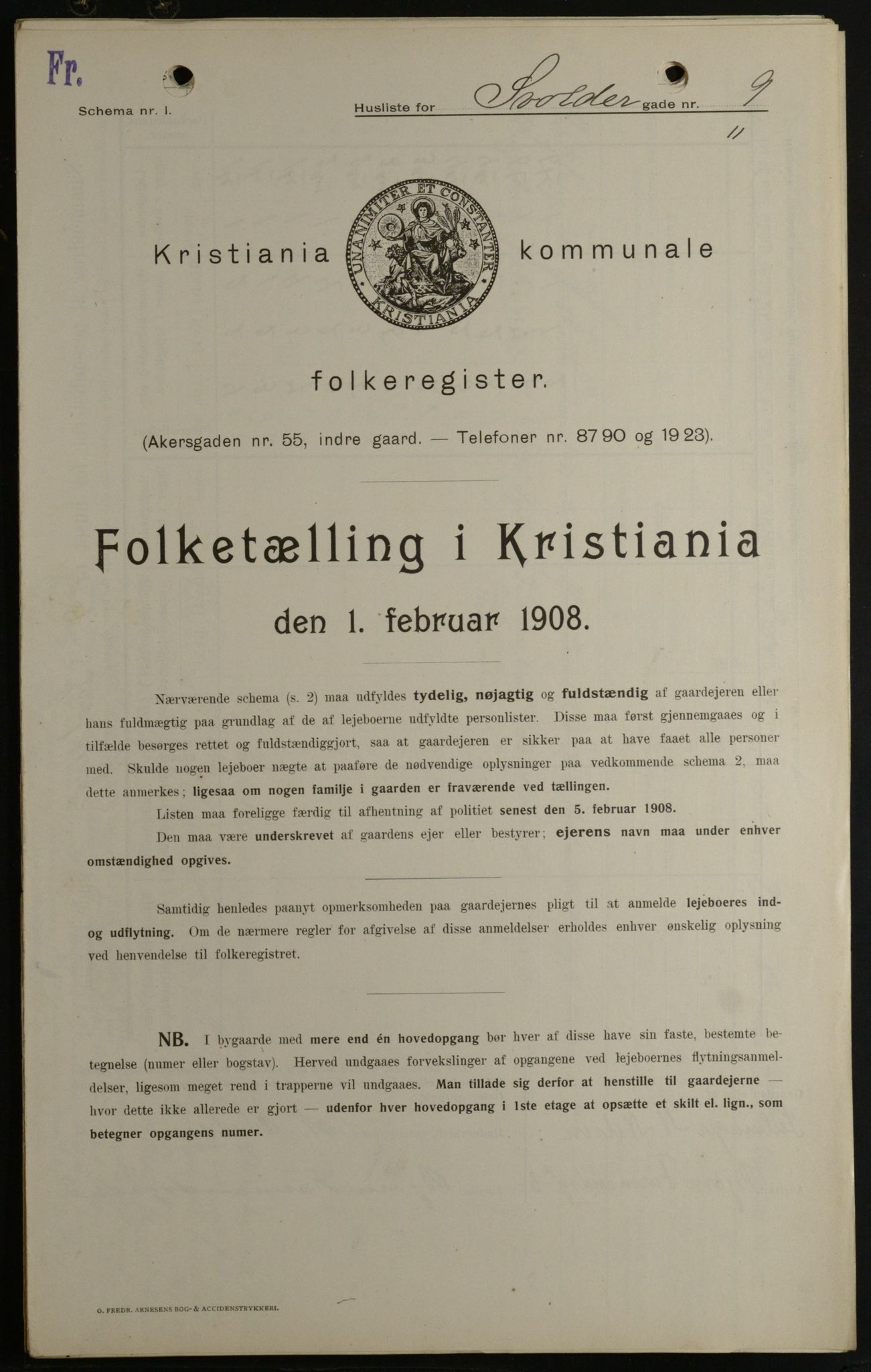 OBA, Municipal Census 1908 for Kristiania, 1908, p. 95521