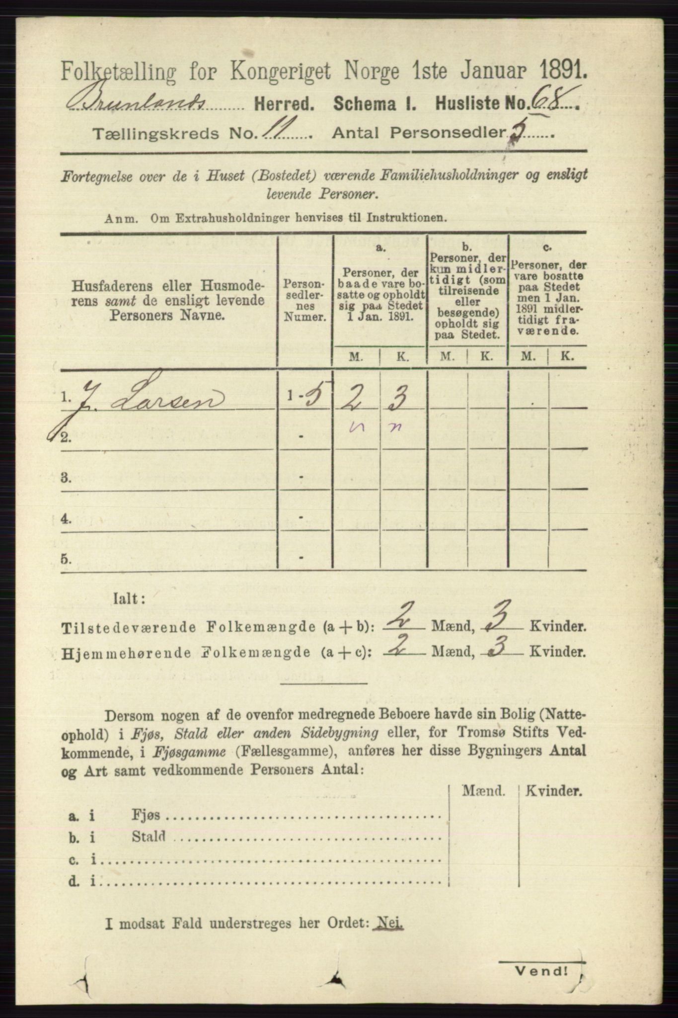 RA, 1891 census for 0726 Brunlanes, 1891, p. 5359