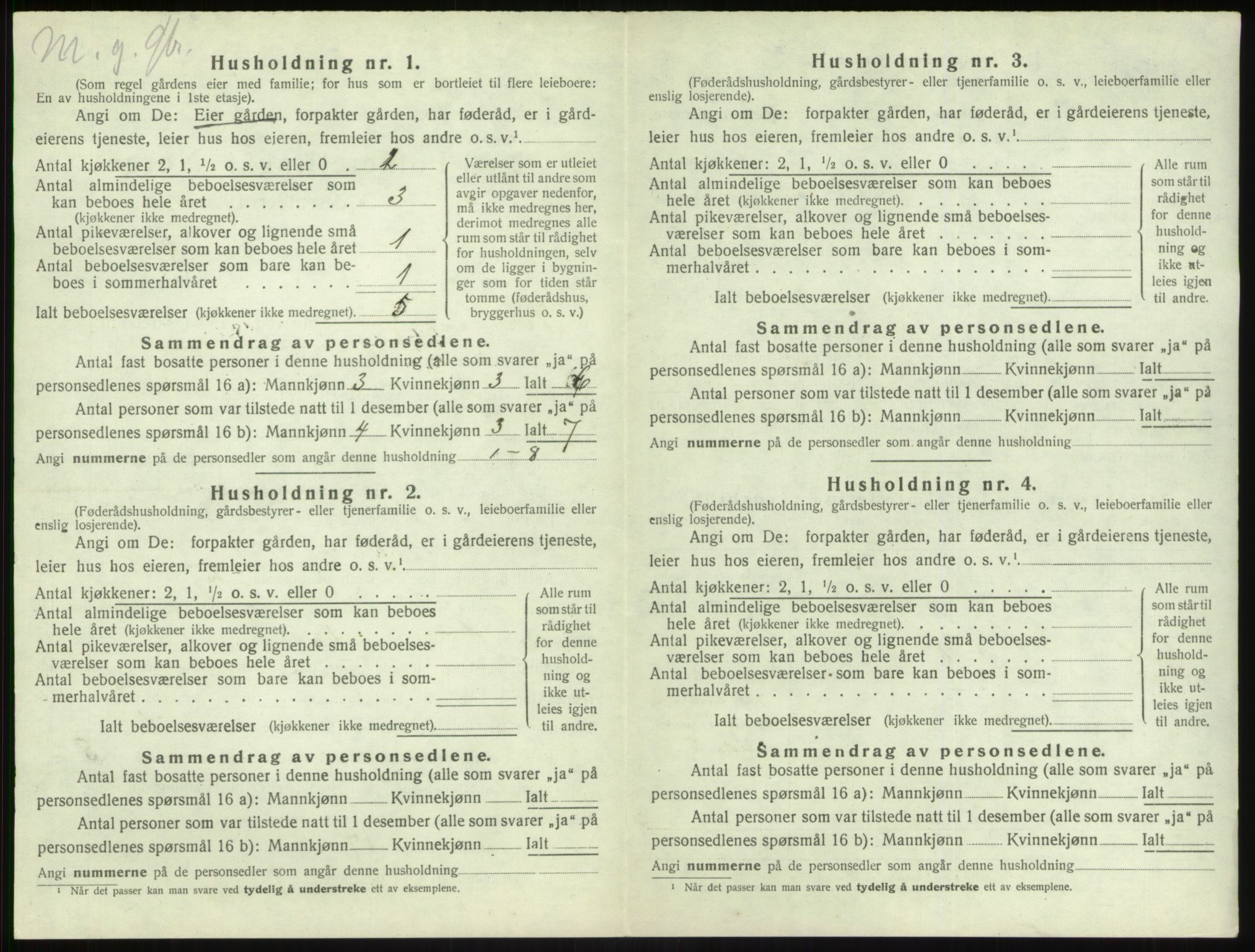 SAB, 1920 census for Vik, 1920, p. 764