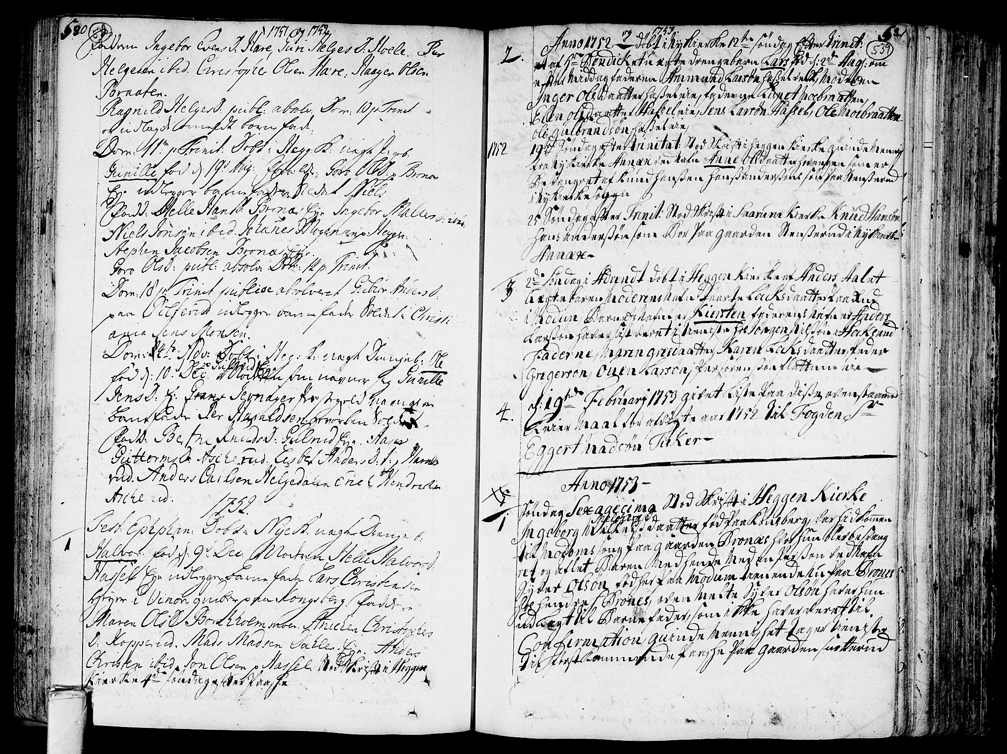 Modum kirkebøker, AV/SAKO-A-234/F/Fa/L0002: Parish register (official) no. 2, 1741-1782, p. 538-539