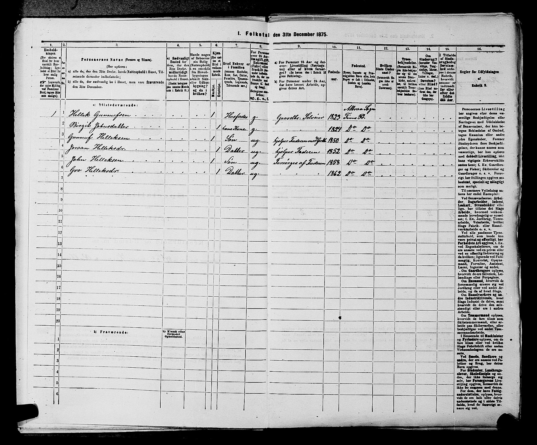 SAKO, 1875 census for 0826P Tinn, 1875, p. 53