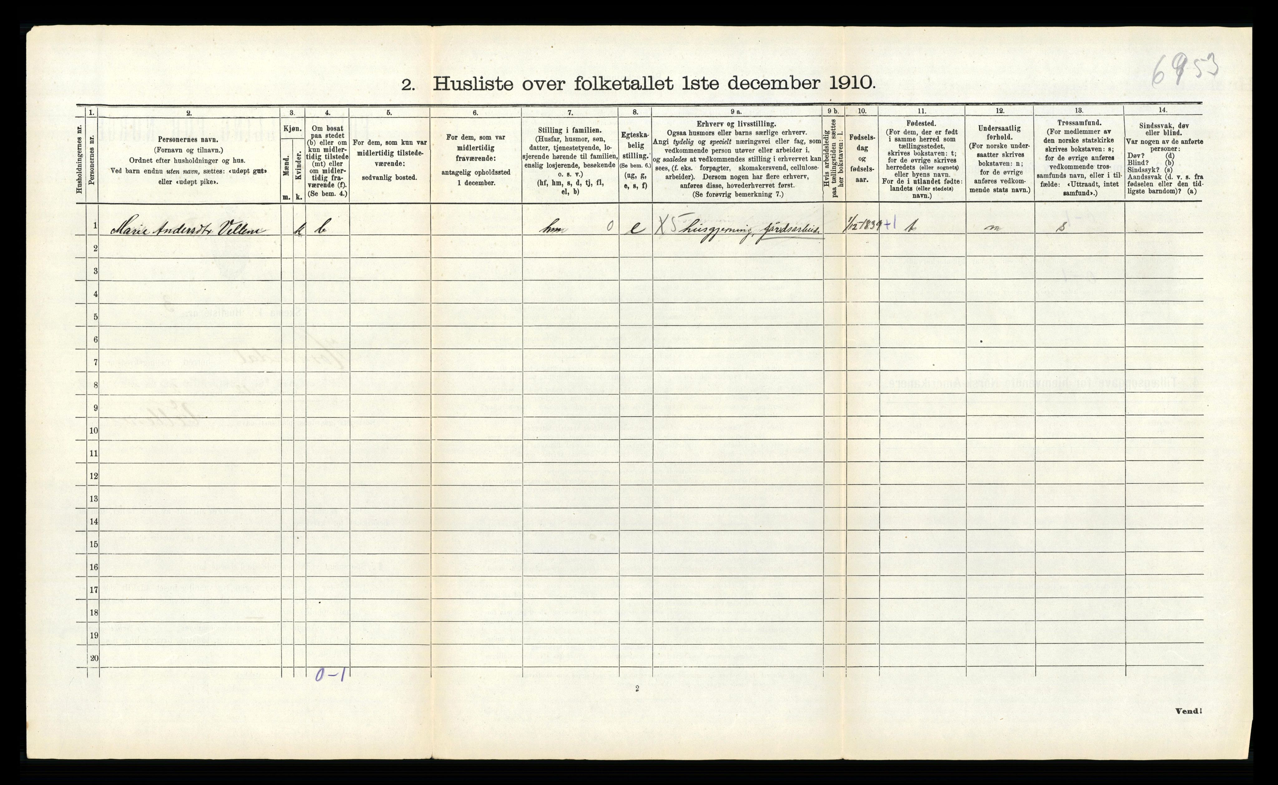 RA, 1910 census for Hornindal, 1910, p. 359