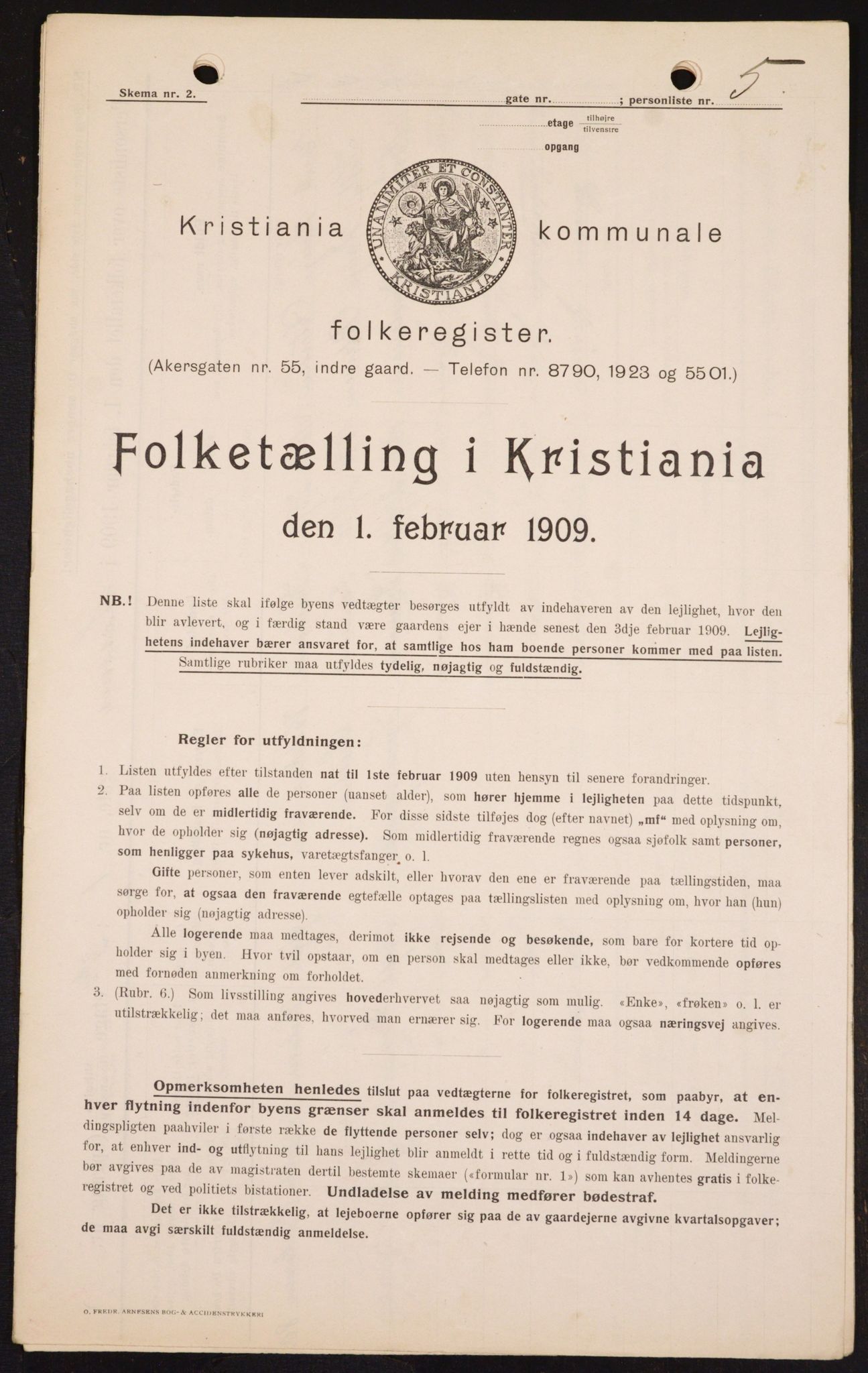 OBA, Municipal Census 1909 for Kristiania, 1909, p. 52203